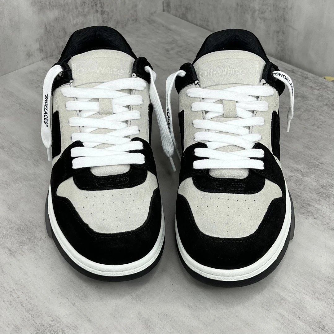 Retro Suede Low Top Sneakers Couple Style Ivory Black - Gallery Image 4 - Detailed View