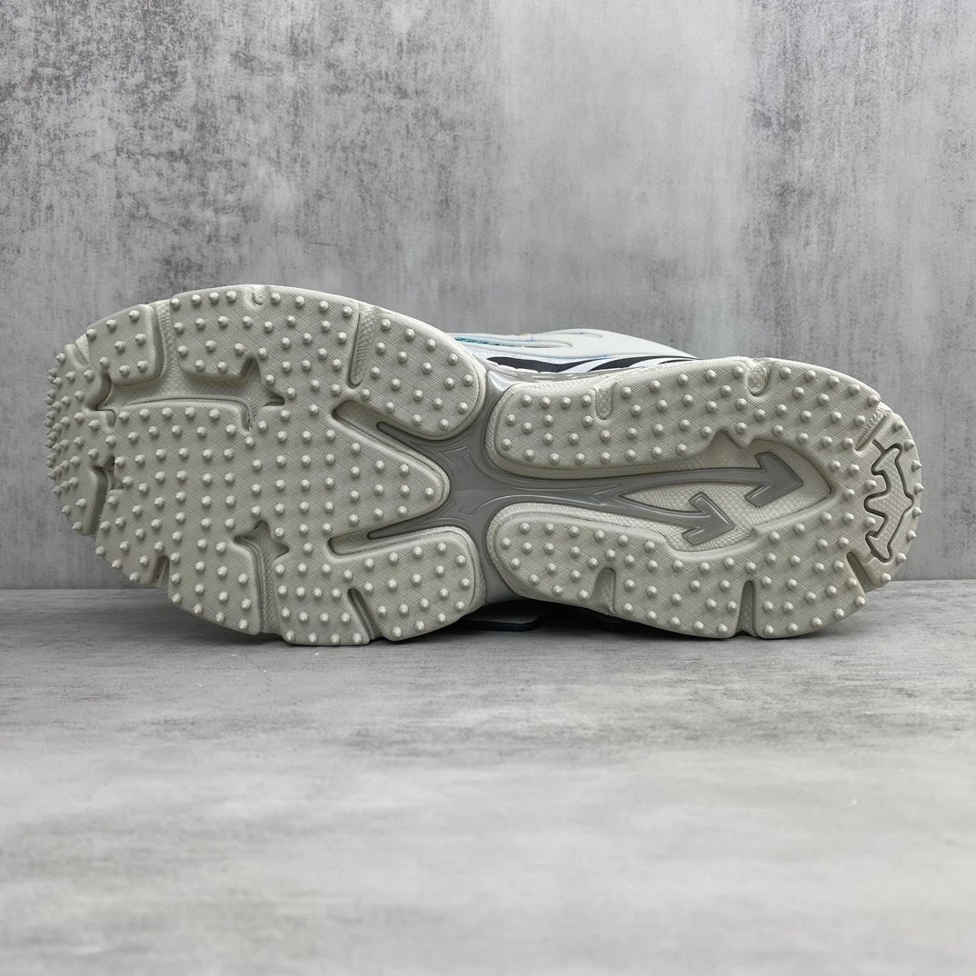 Chunky Mesh Leather Trail Sneakers Teal Silver - Gallery Image 8 - Detailed View