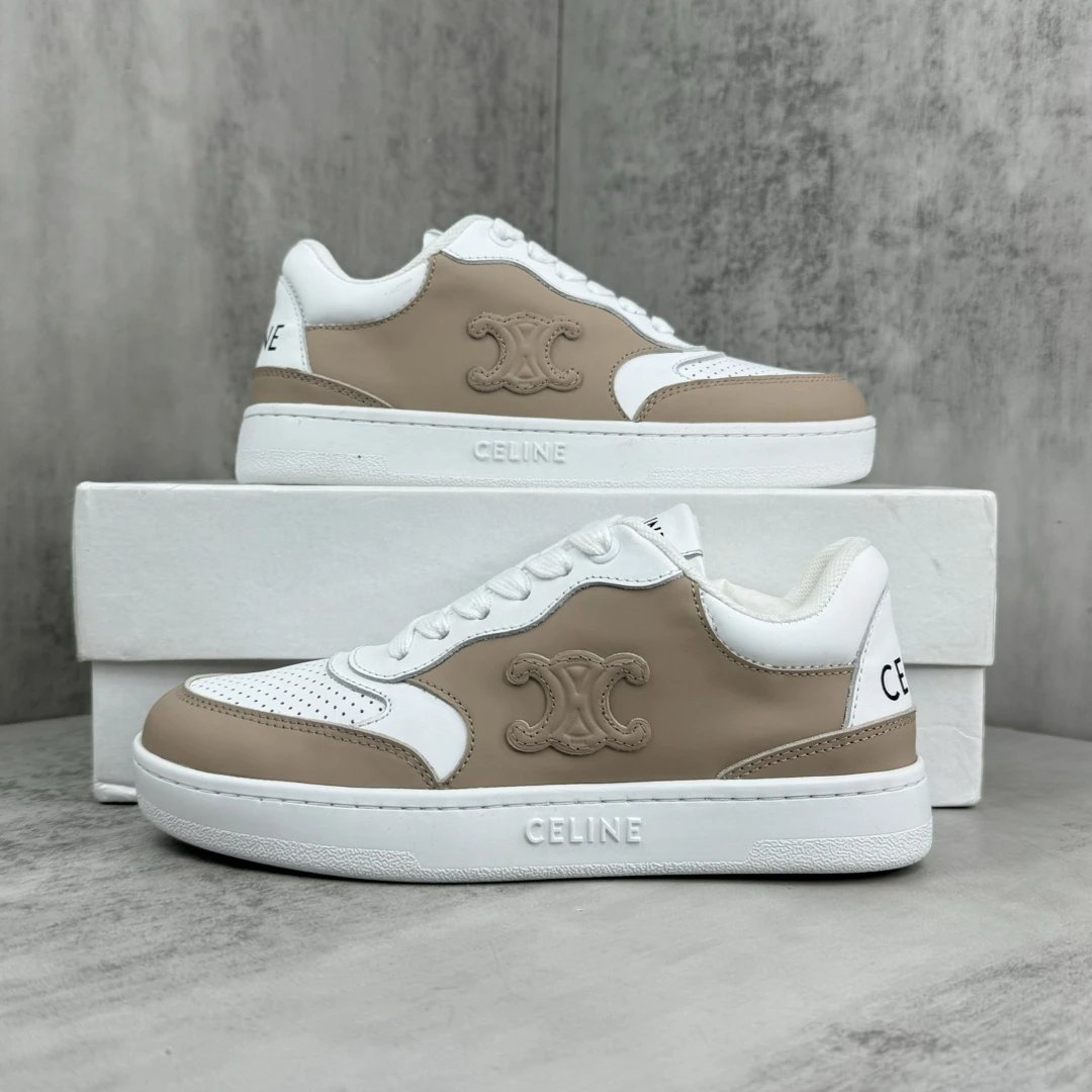 Retro Leather Runner Sneakers White Latte Beige - Gallery Image 9 - Detailed View