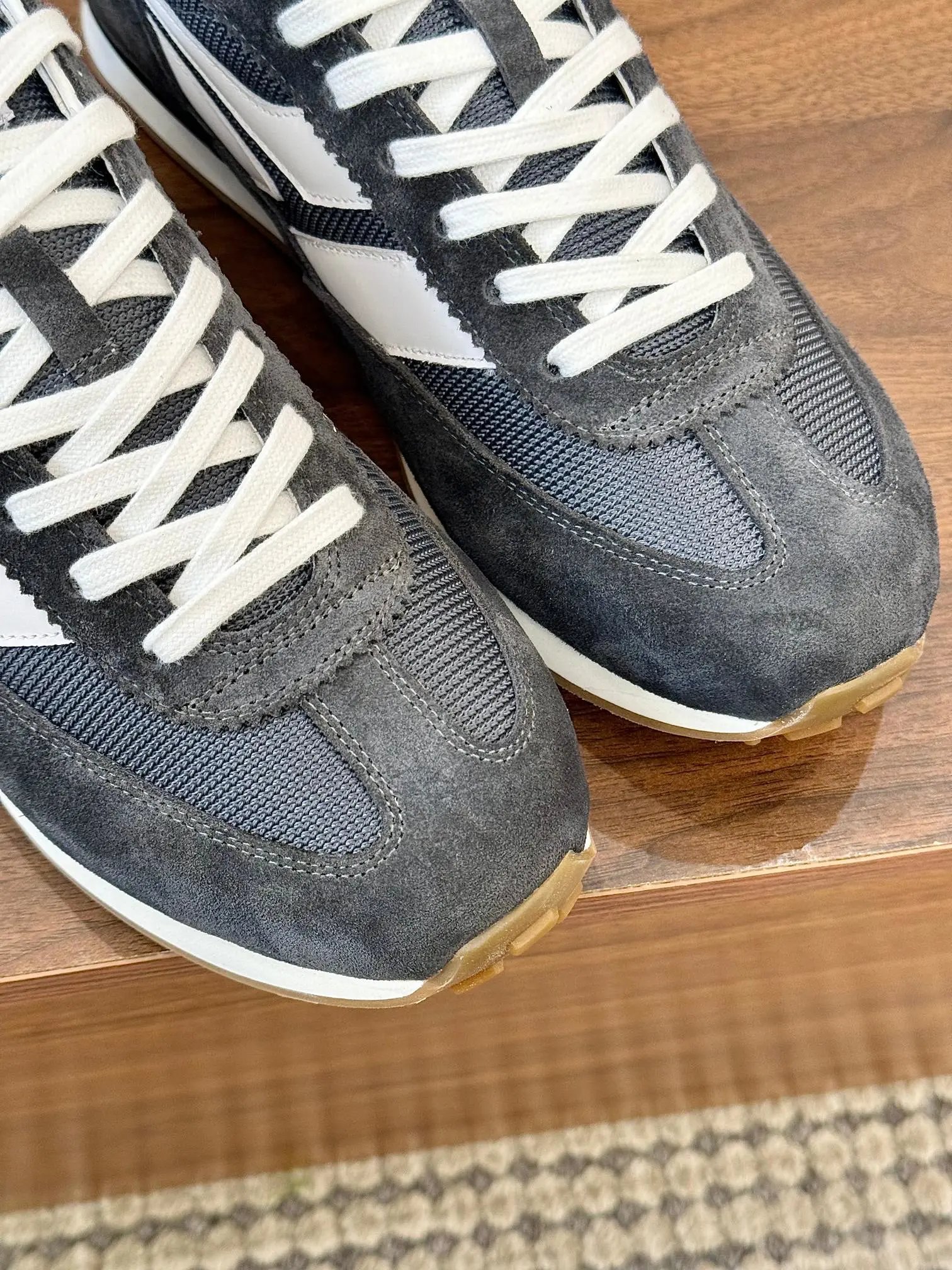 Retro Suede Mesh Sneakers Charcoal - Gallery Image 9 - Detailed View