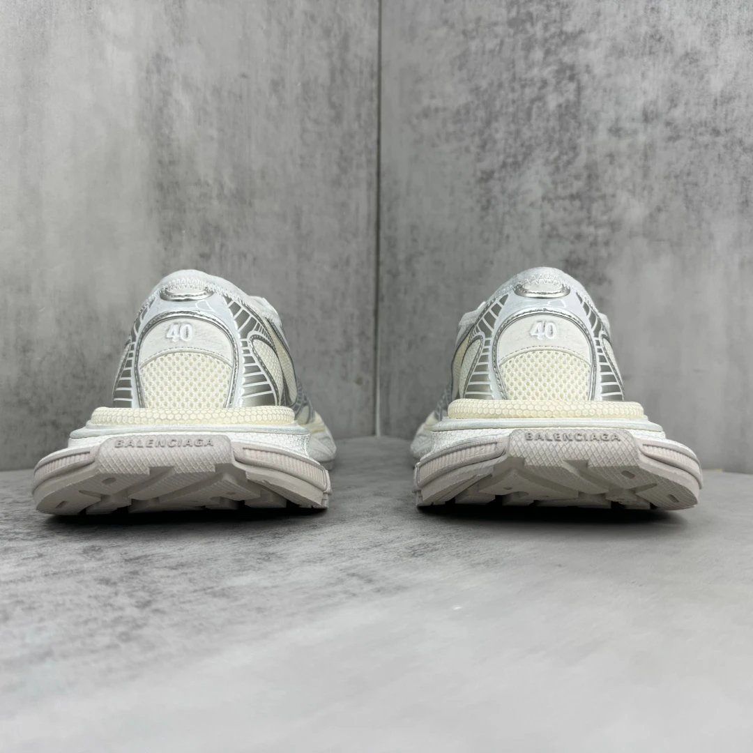 Chunky Mesh Slip-On Trainers Vintage White - Gallery Image 5 - Detailed View