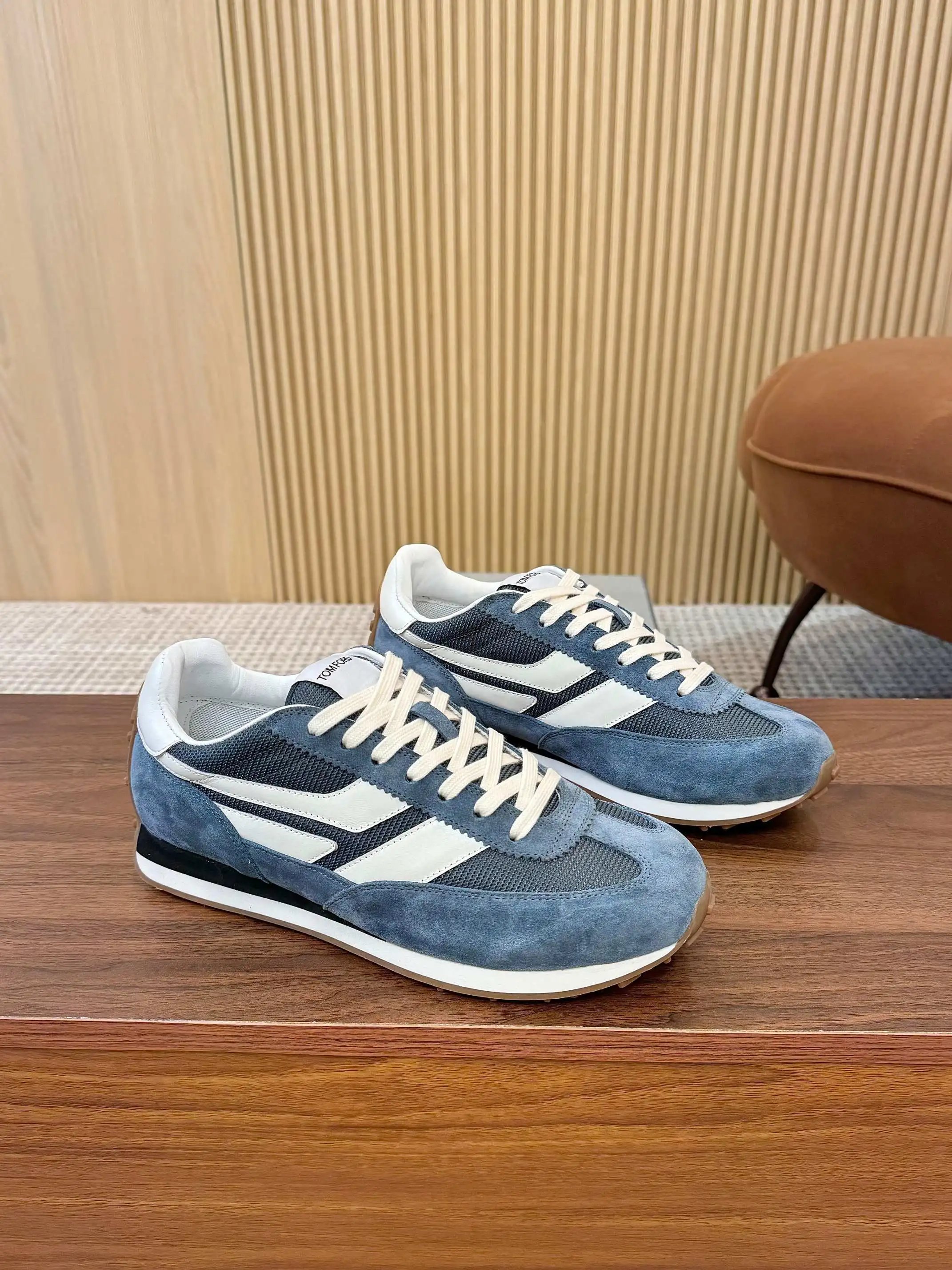 Retro Suede Mesh Sneakers Steel Blue - Gallery Image 2 - Detailed View