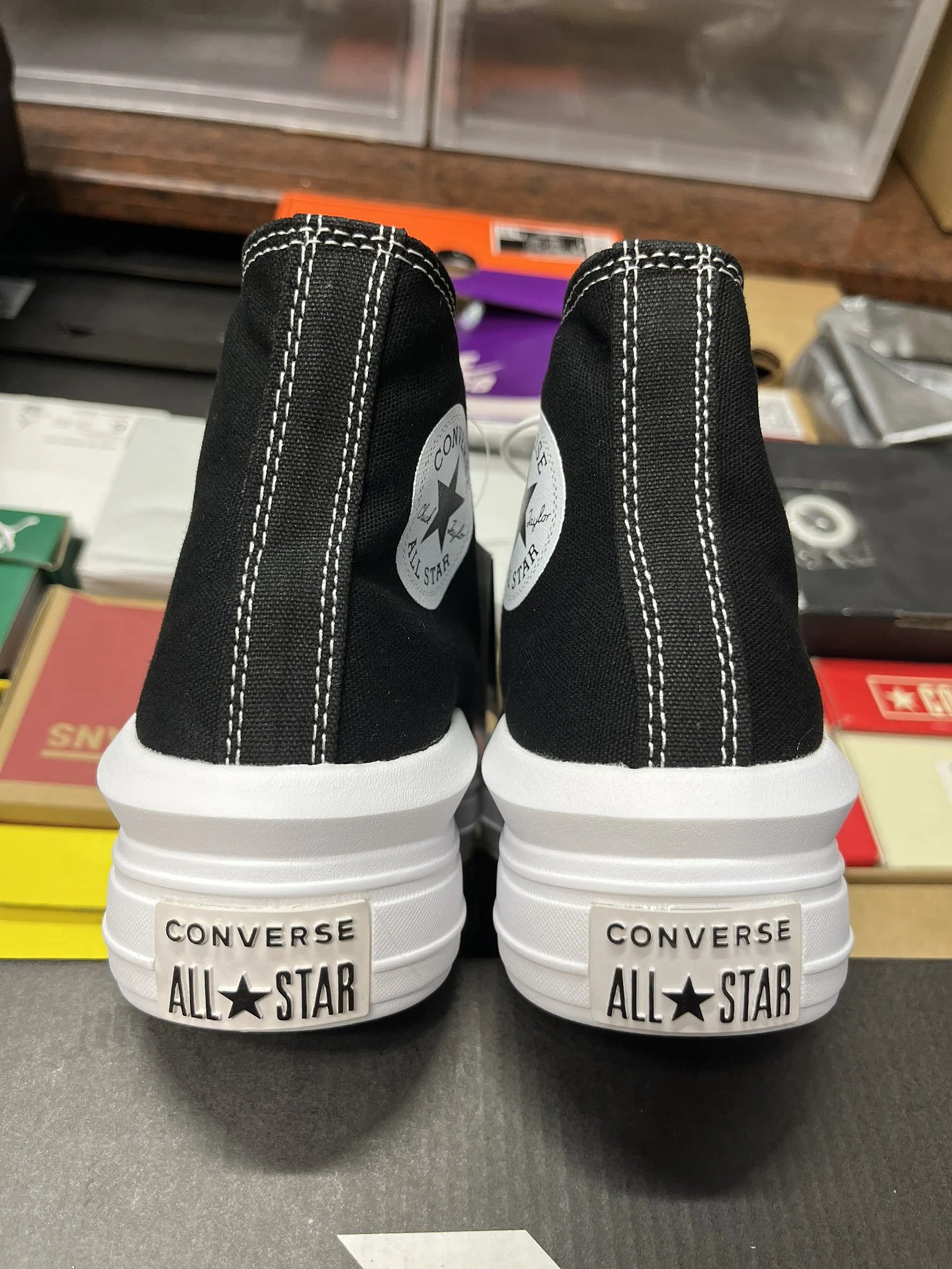 Platform High Top Canvas Sneakers Midnight Black - Gallery Image 5 - Detailed View