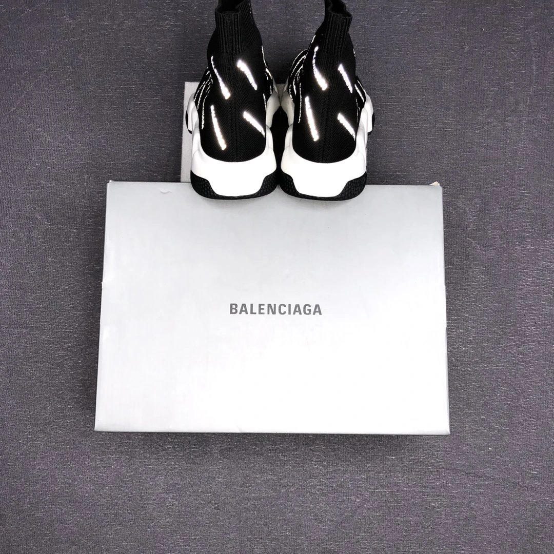 Speed Sock Sneakers Knit TPU Sole Reflective Black - Gallery Image 9 - Detailed View