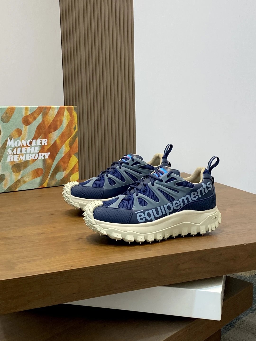 Moncler Trailgrip Amoeba Salehe Bembury Sneakers Blue - Gallery Image 4 - Detailed View