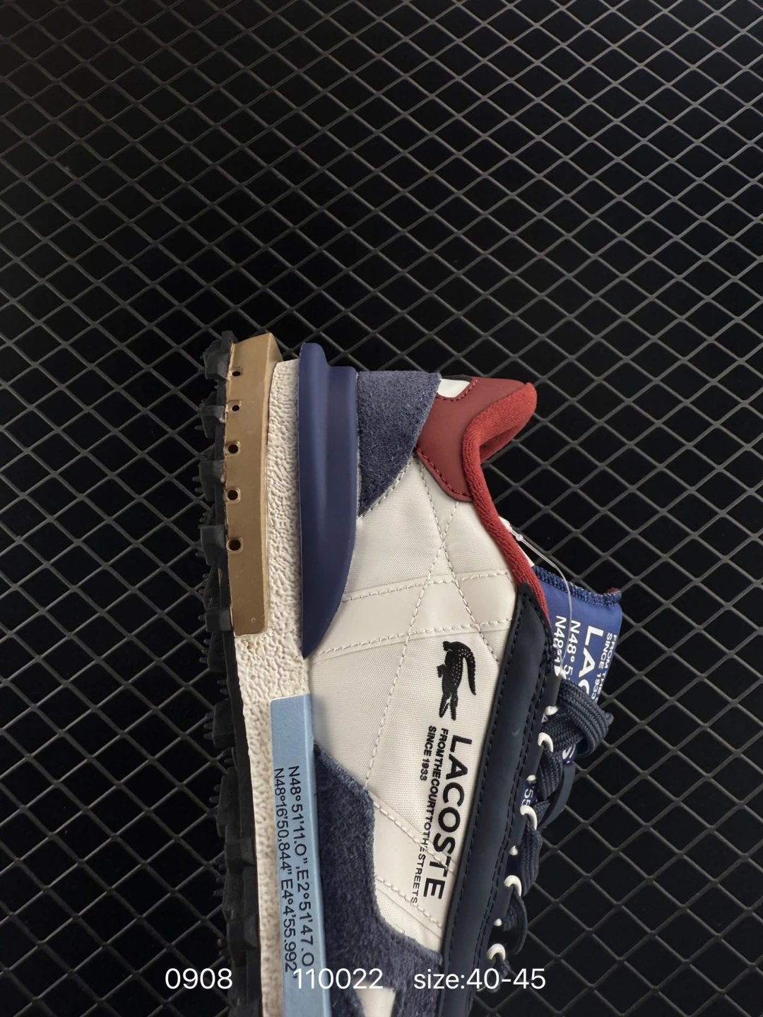 Lacoste Elite Active Sneakers Blue White Red - Gallery Image 7 - Detailed View