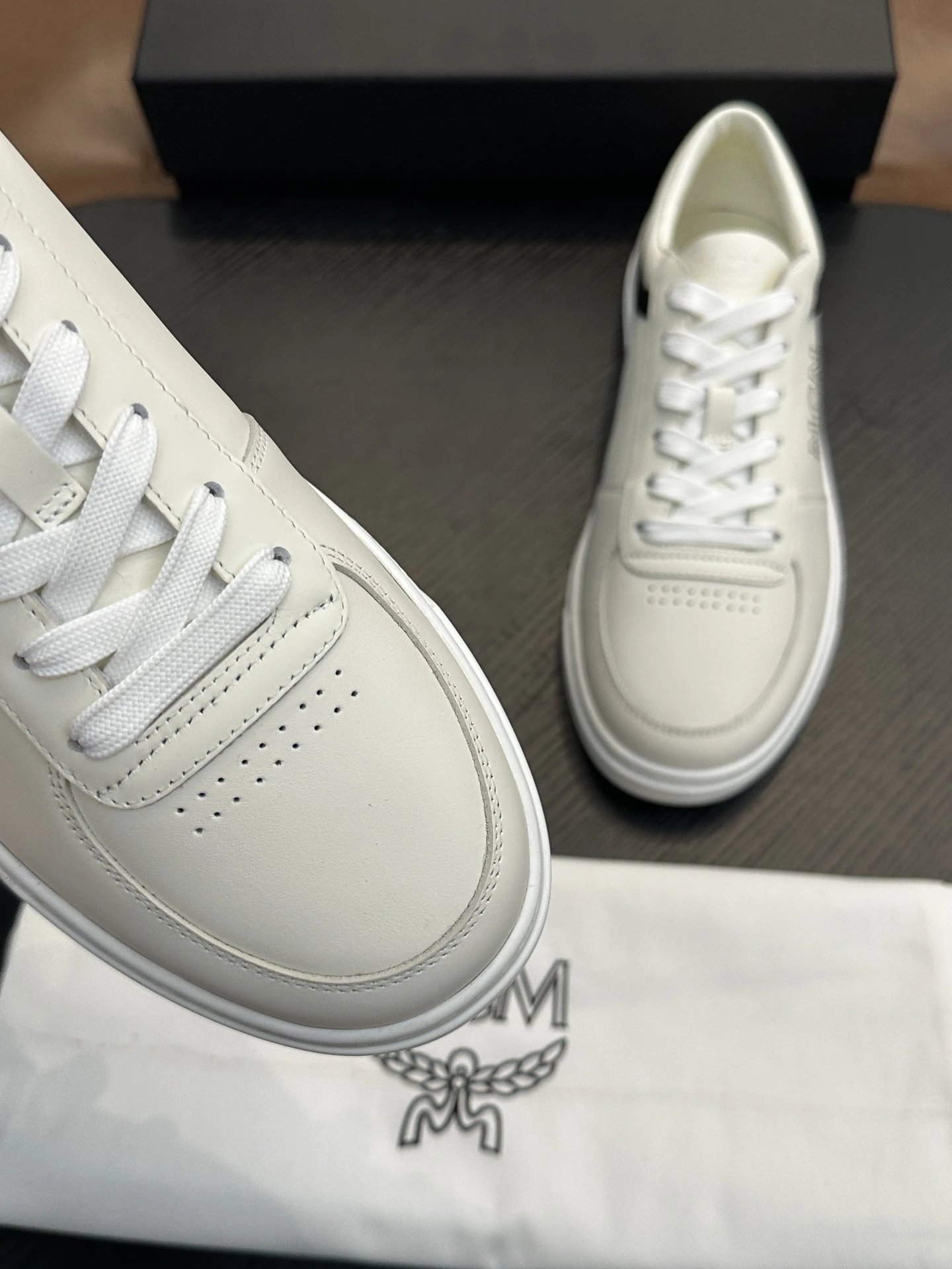 MCM Skystream Cubic Monogram Jacquard Sneaker White - Gallery Image 6 - Detailed View