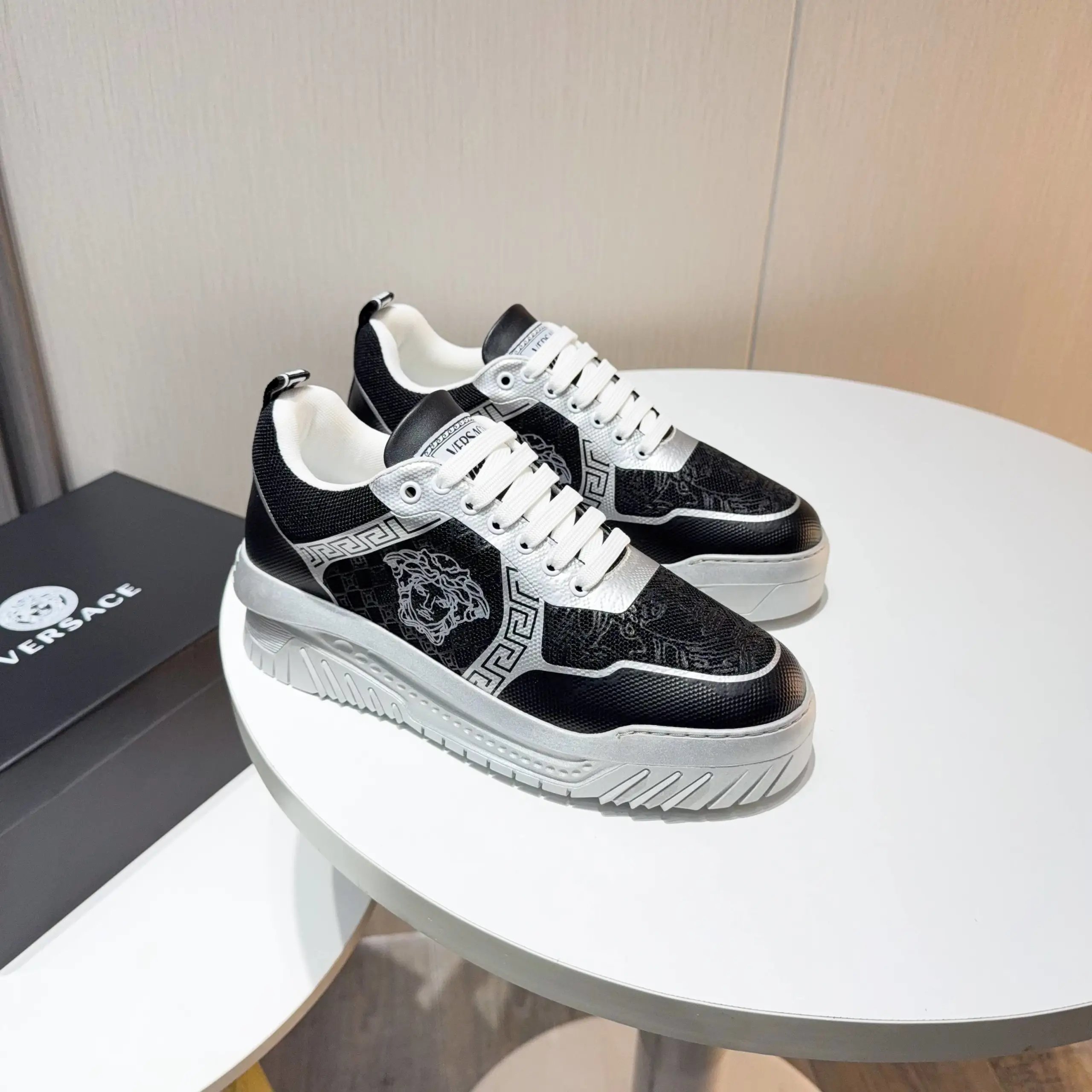 Grace Labyrinth Knit Sneakers Ebony Black - Gallery Image 1 - Detailed View