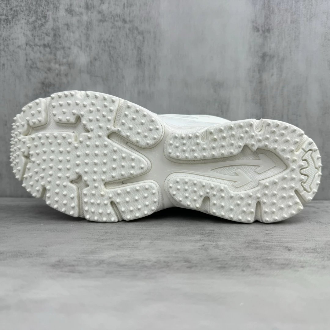 Chunky Mesh Leather EVA Running Sneakers Ice White - Gallery Image 8 - Detailed View