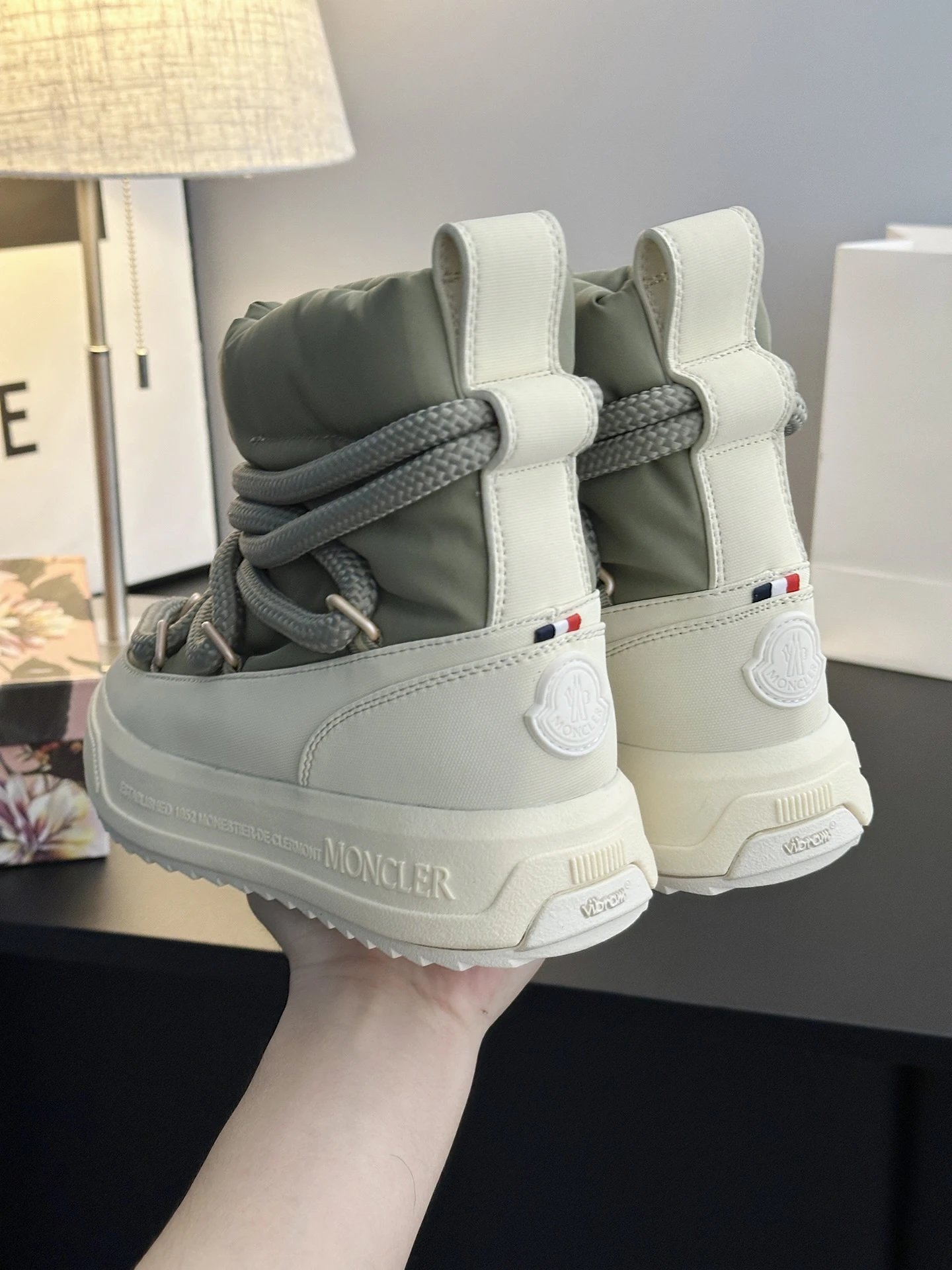 Moncler Altive Mid Boots Olive green - Gallery Image 9 - Detailed View