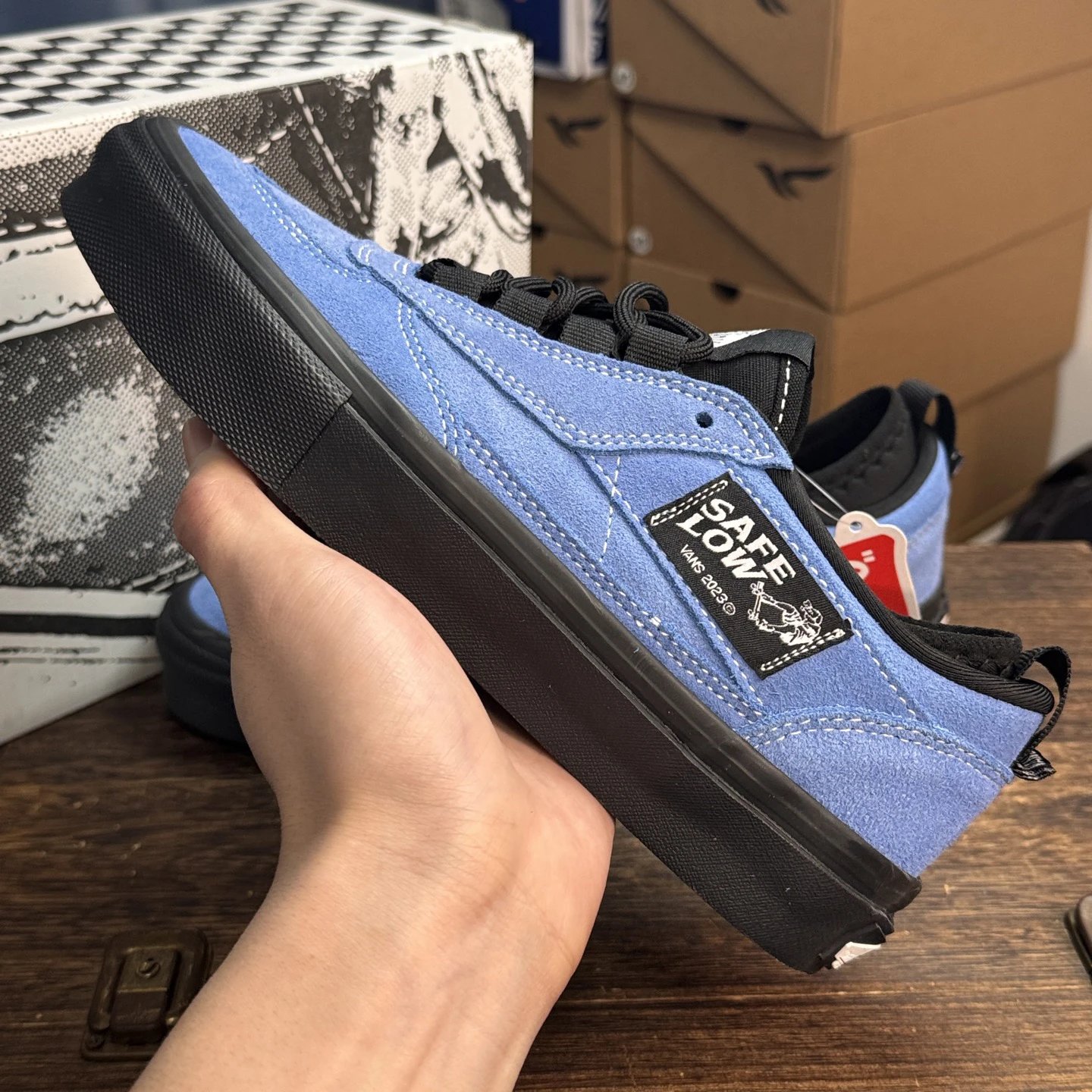 Low Top Suede Skate Shoes Sapphire Black - Gallery Image 7 - Detailed View