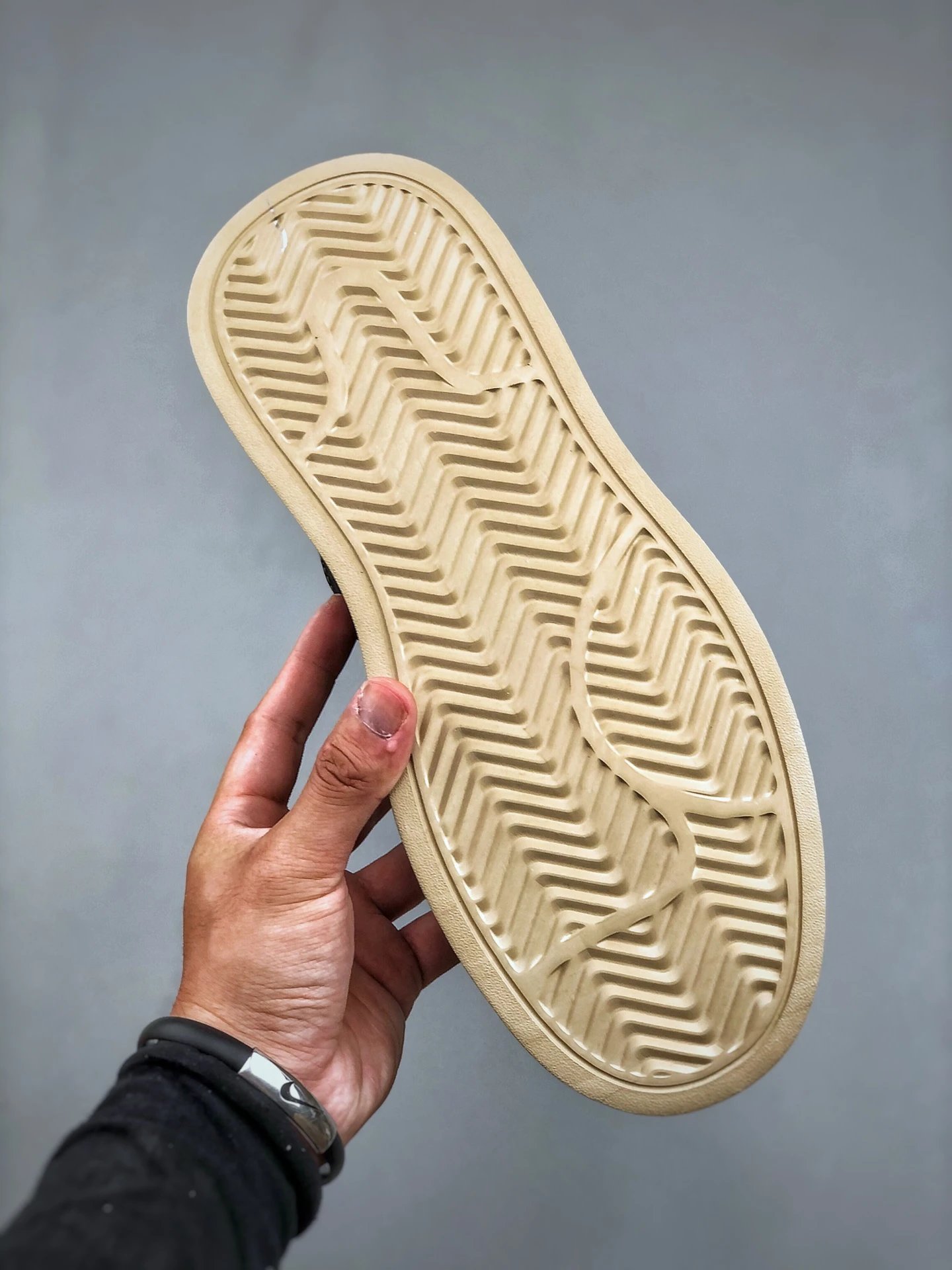 Chunky Leather High Top Boots Sandstone Black - Gallery Image 8 - Detailed View