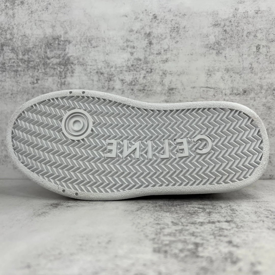 Platform Leather Sneakers Retro Style in Ivory and Amber - Gallery Image 8 - Detailed View