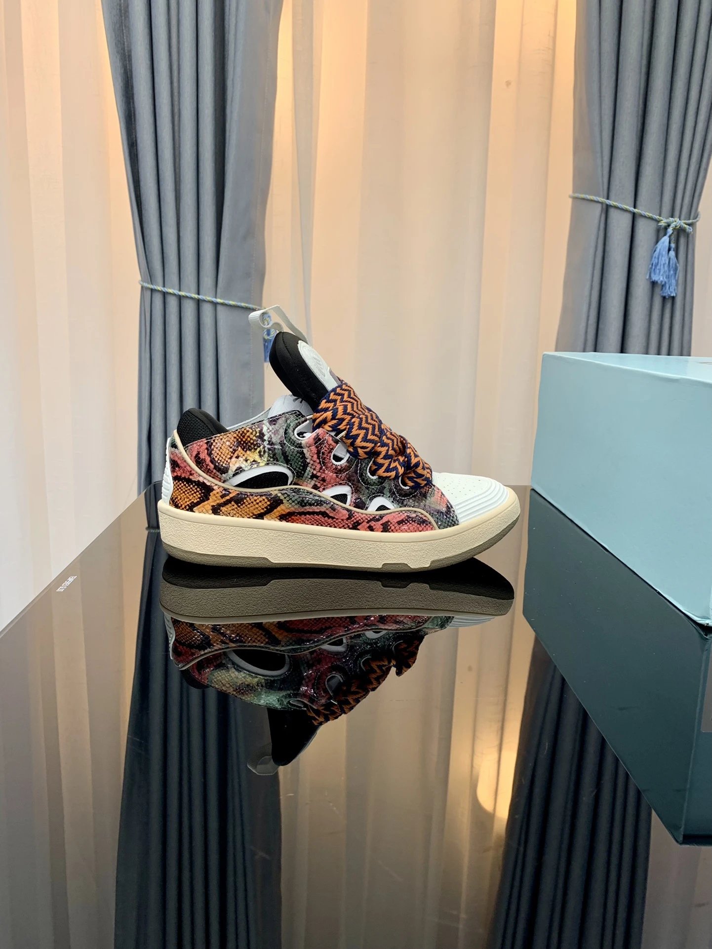 Lanvin Casual Sneakers Pink Orange - Gallery Image 4 - Detailed View