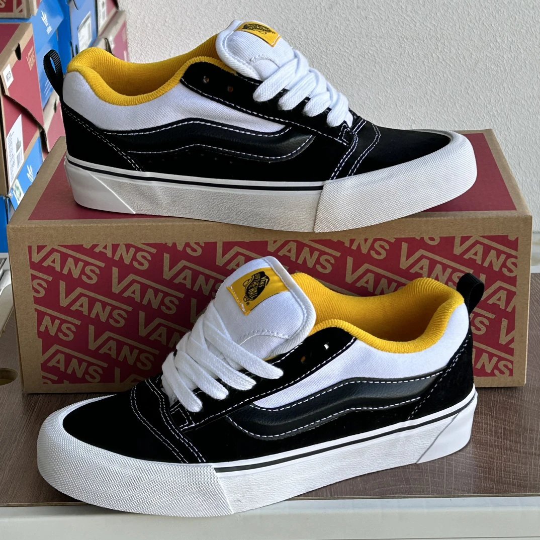 Knu Skool Low Top Skate Shoes Amber Yellow - Gallery Image 9 - Detailed View