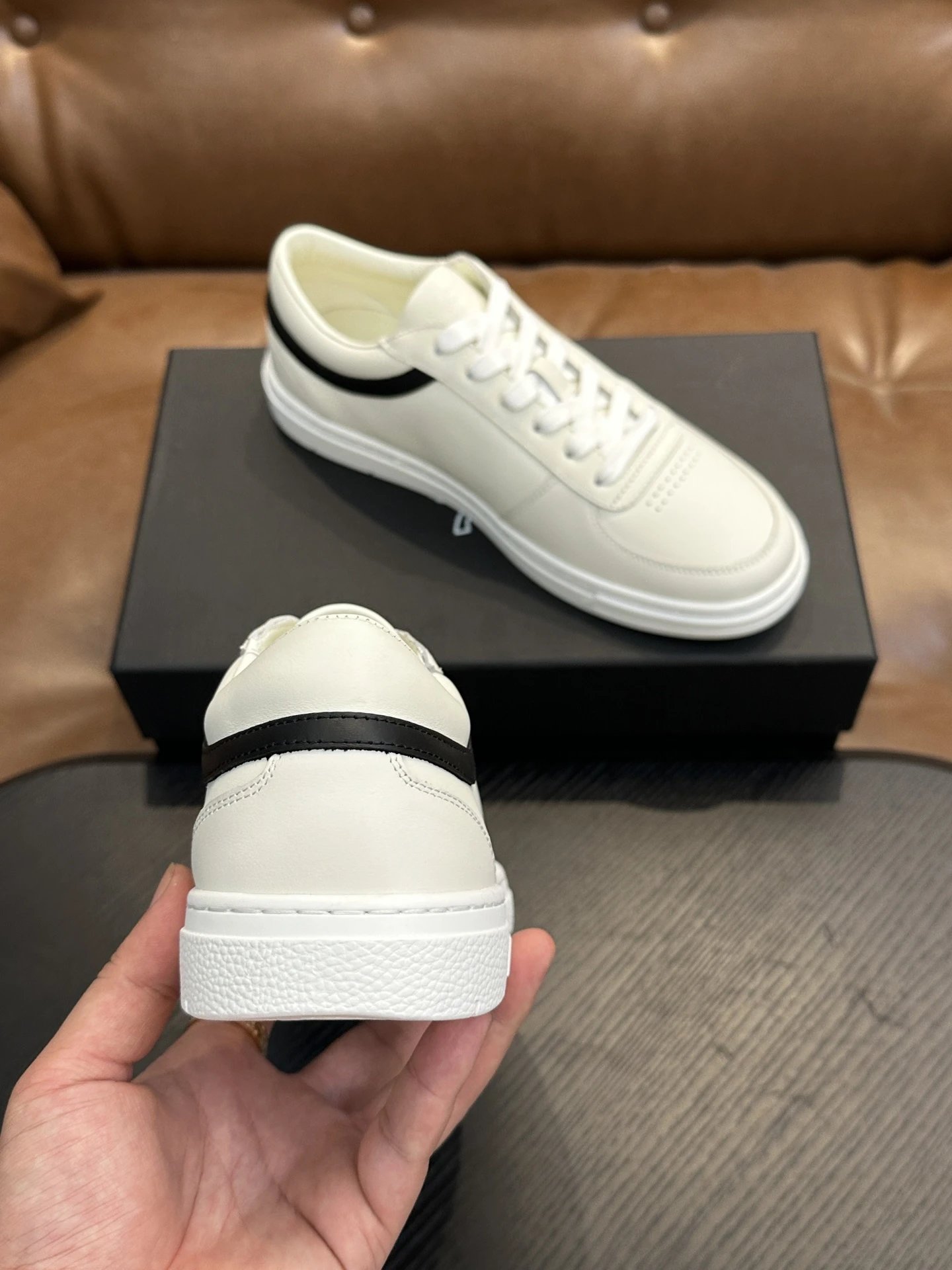 MCM Skystream Cubic Monogram Jacquard Sneaker White - Gallery Image 8 - Detailed View