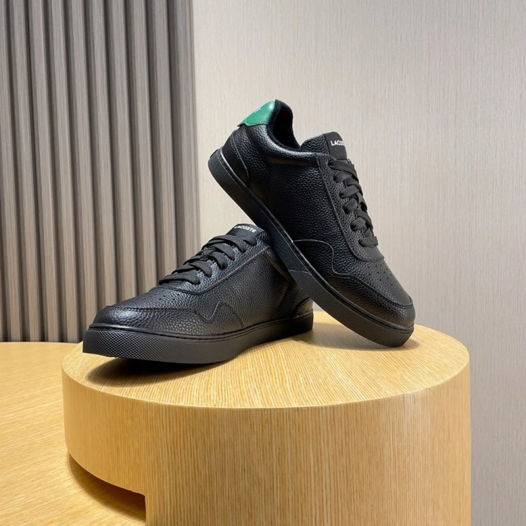 Lacoste Leather Sneakers Black - Gallery Image 3 - Detailed View