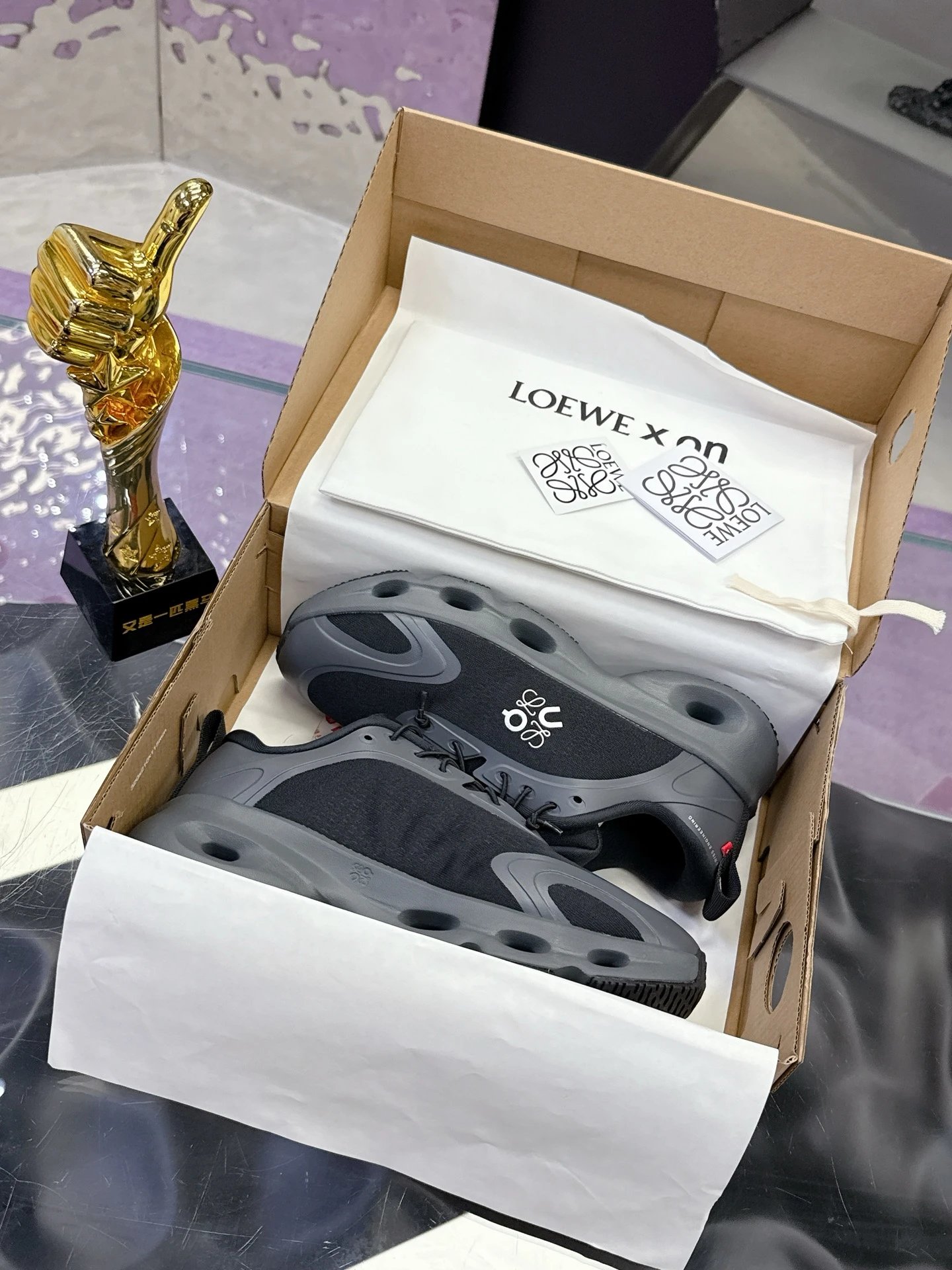 Loewe x On 3.0 Cloudventure Sneakers Black - Gallery Image 2 - Detailed View
