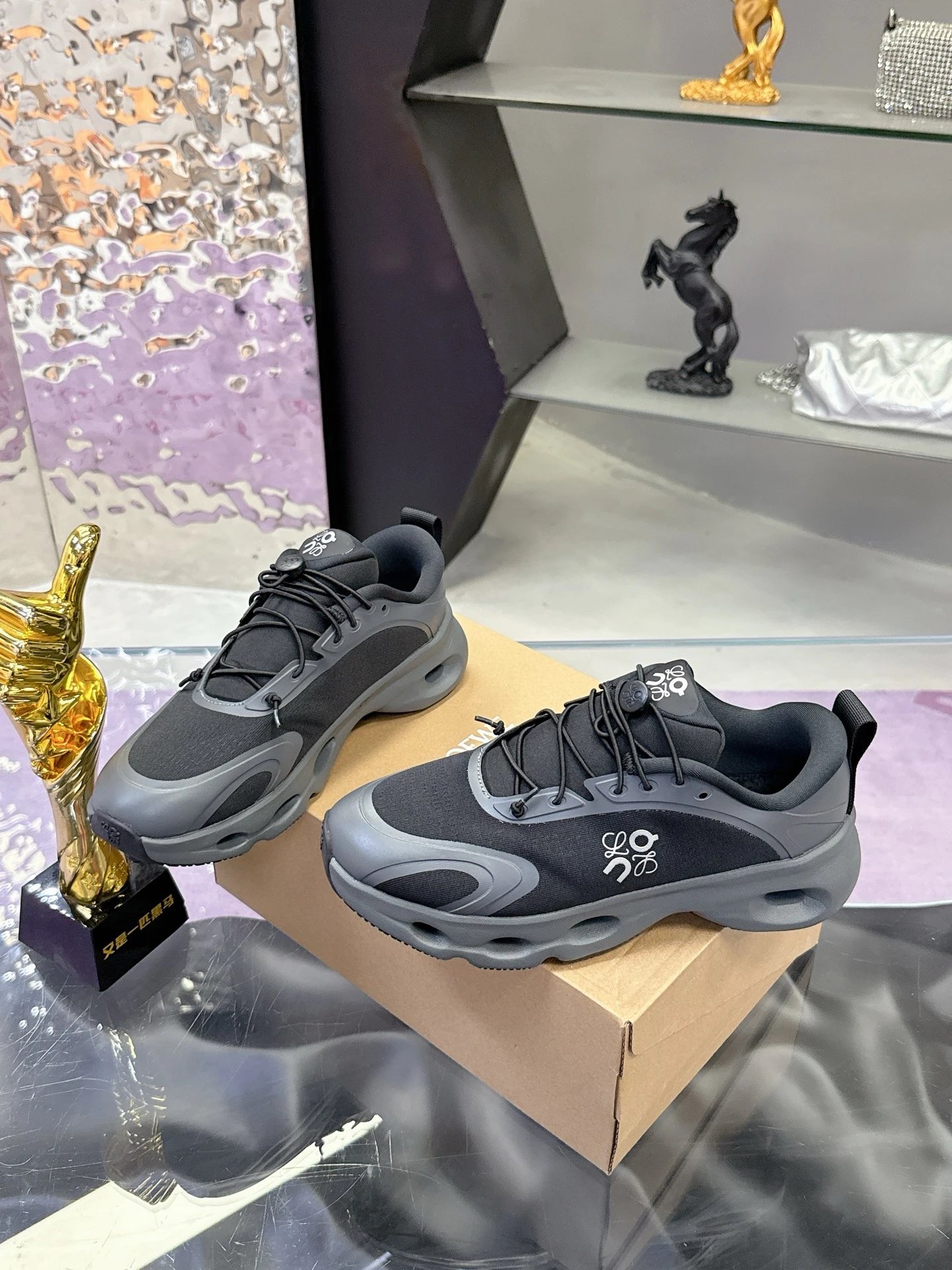 Loewe x On 3.0 Cloudventure Sneakers Black - Gallery Image 4 - Detailed View