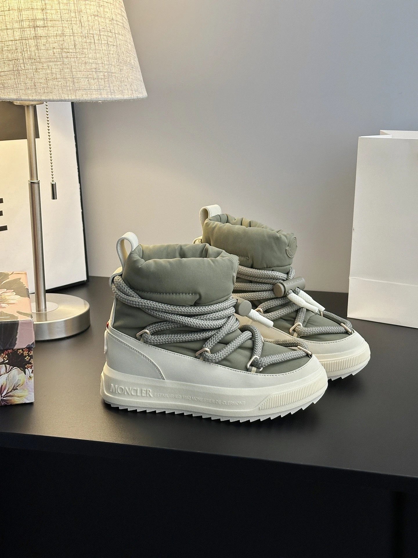 Moncler Altive Mid Boots Olive green - Gallery Image 6 - Detailed View