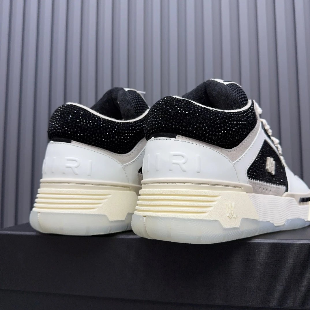 Luxury Leather Low Top Skate Sneakers Ivory Black - Gallery Image 6 - Detailed View