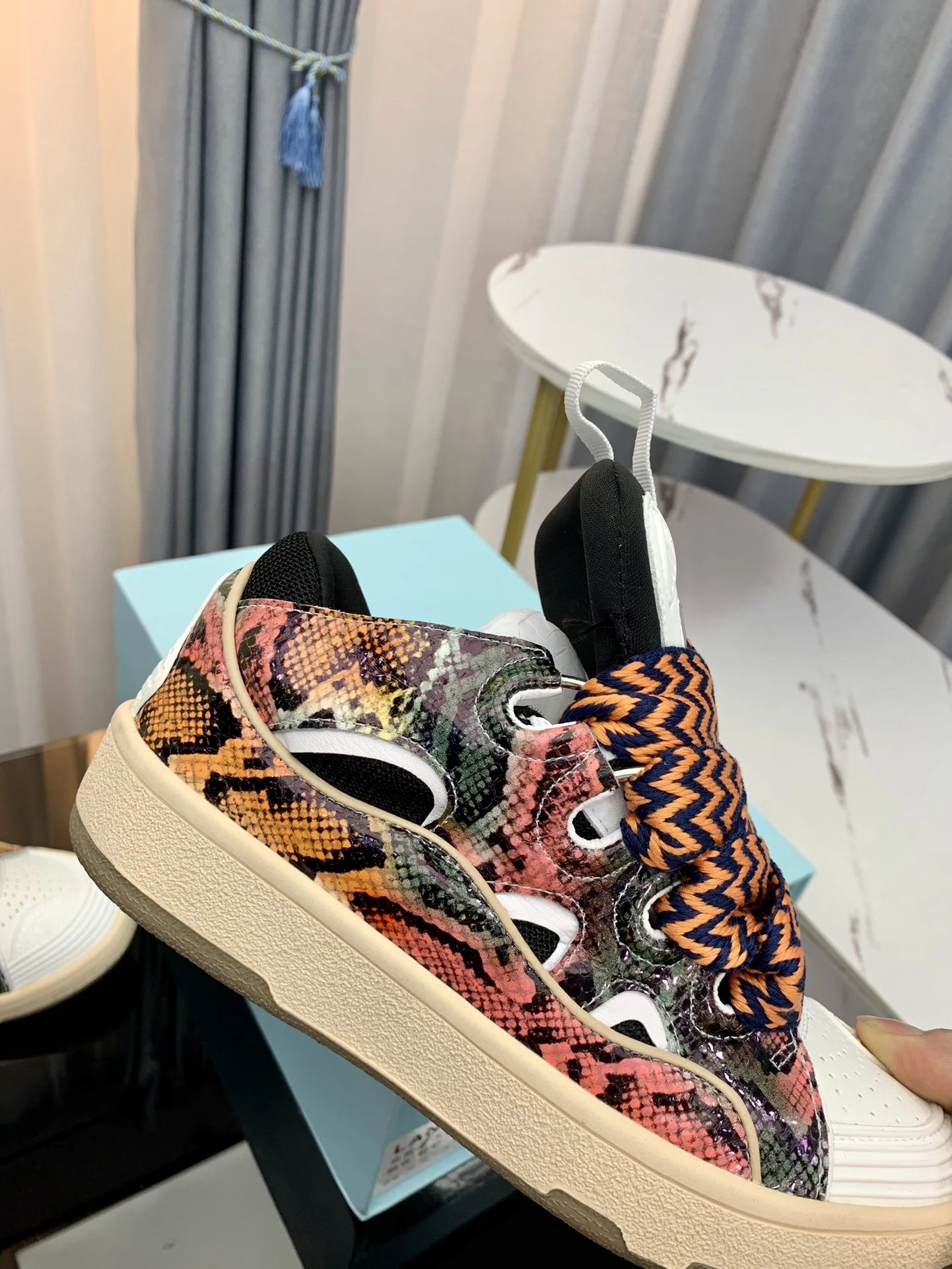 Lanvin Casual Sneakers Pink Orange - Gallery Image 8 - Detailed View