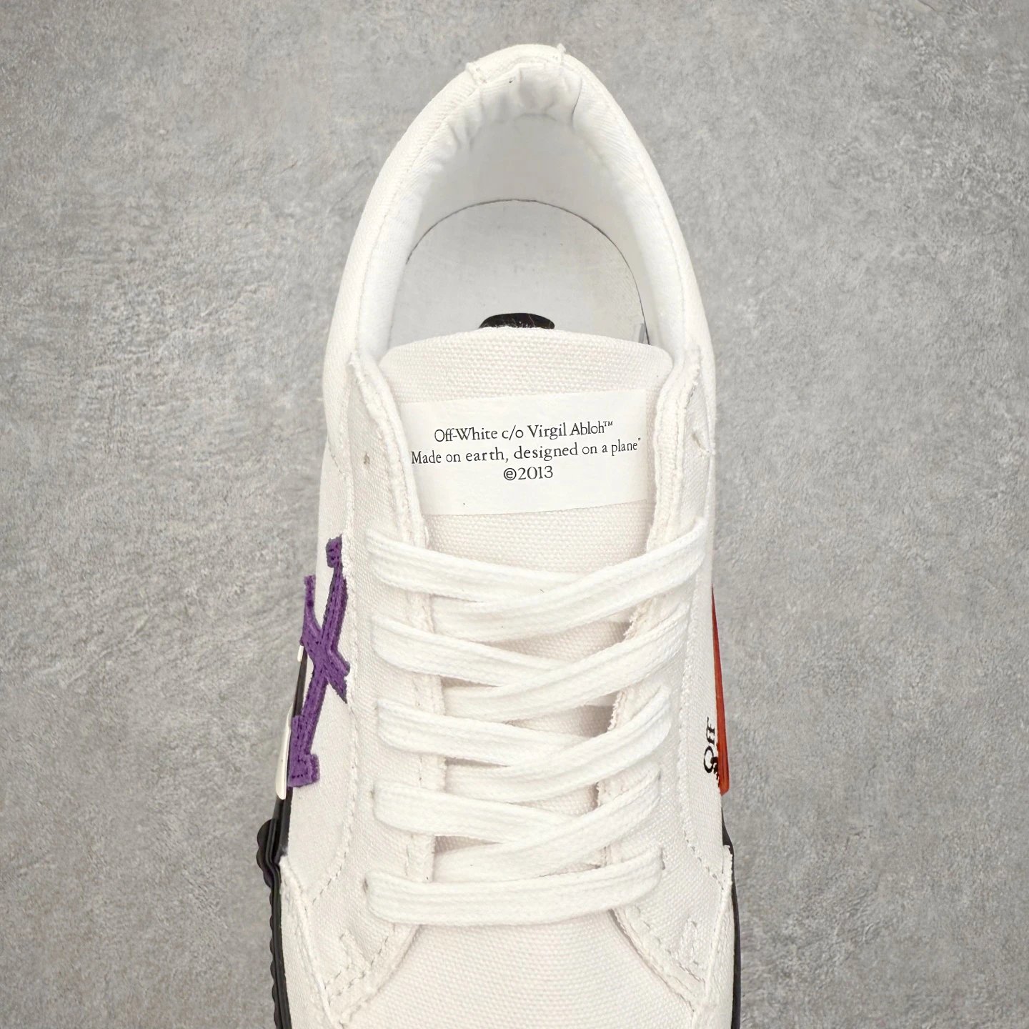 Low Top Canvas Skate Sneakers Anti-Slip Durable Ivory Purple - Gallery Image 5 - Detailed View