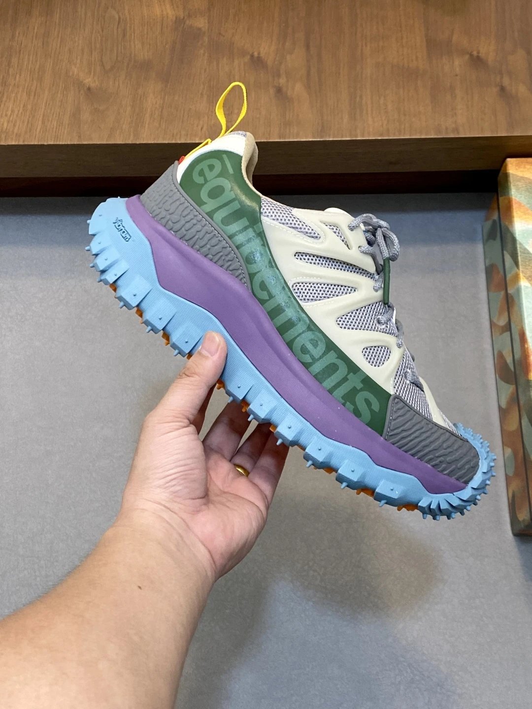 Moncler Trailgrip Amoeba Salehe Bembury Sneakers Green - Gallery Image 4 - Detailed View