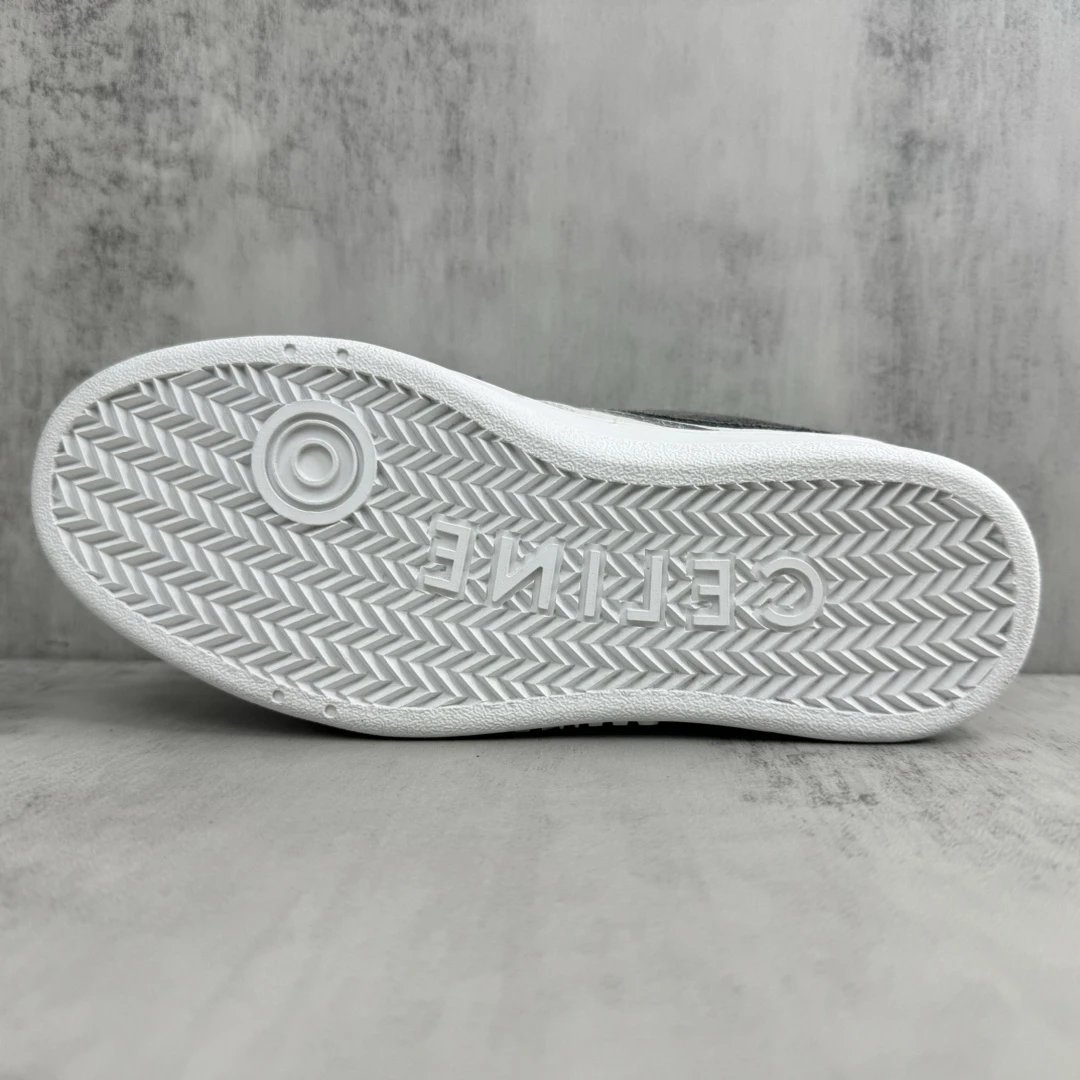 Unisex Leather Skate Sneakers with Suede Trim Charcoal - Gallery Image 8 - Detailed View