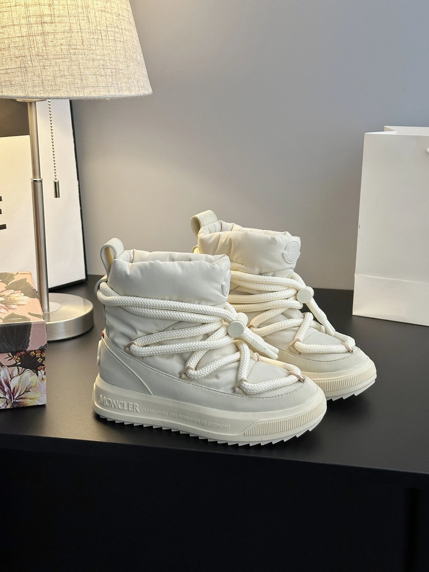 Moncler Mid Boots White - Gallery Image 6 - Detailed View