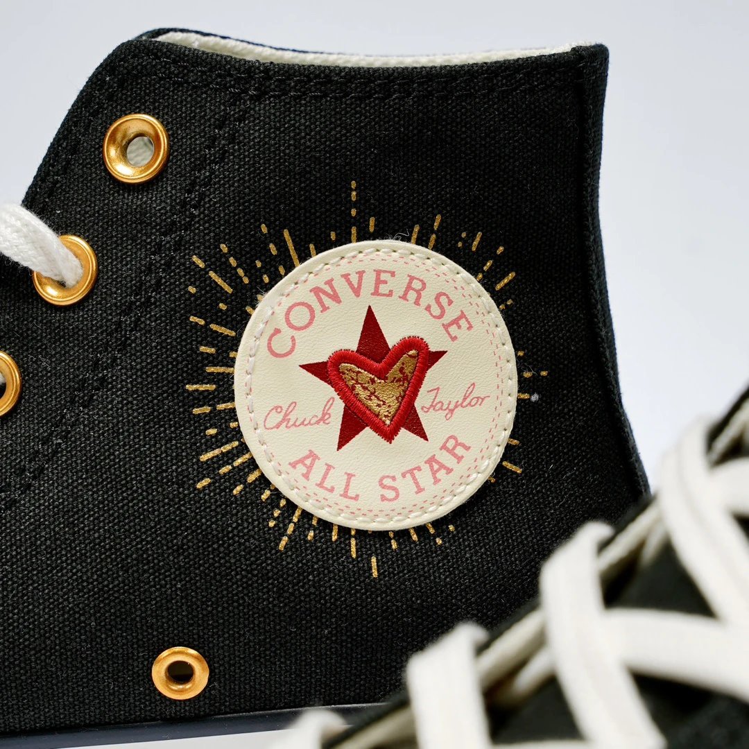 Valentine Canvas High Top Sneakers Ebony Black - Gallery Image 4 - Detailed View