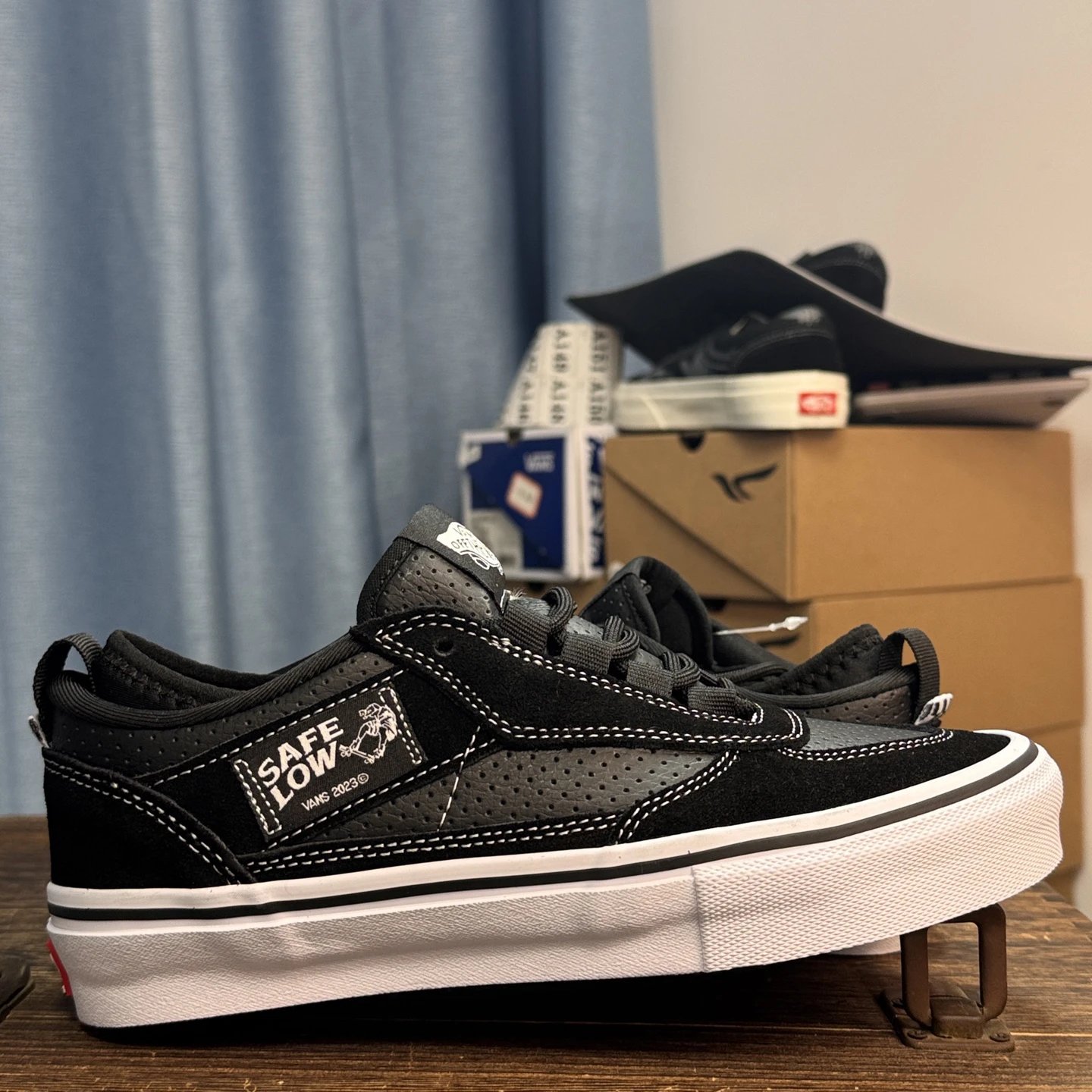 Low Top Suede Skate Sneakers Onyx Black - Gallery Image 2 - Detailed View