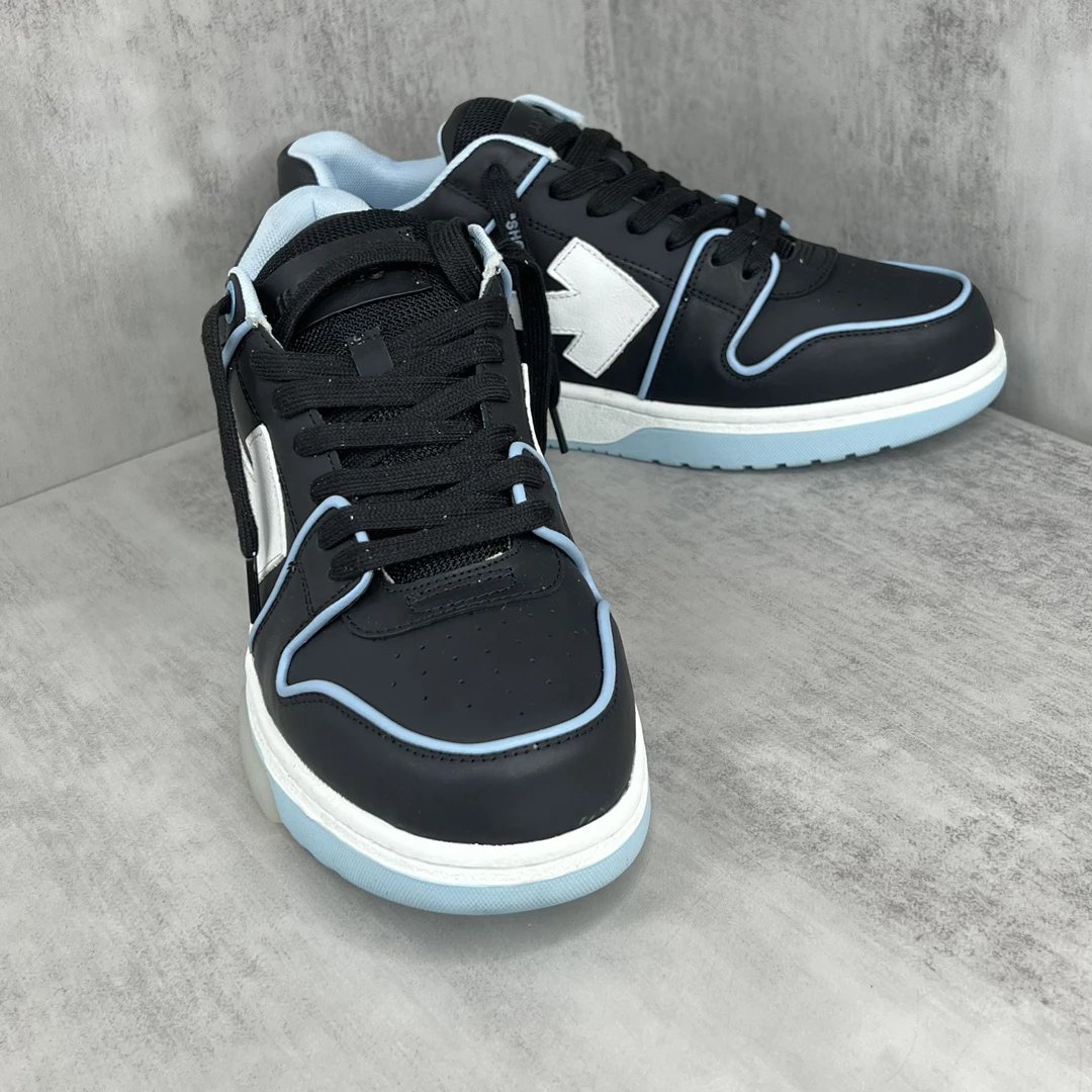 Low Top Leather Skate Sneakers Retro Style Ice Blue - Gallery Image 2 - Detailed View