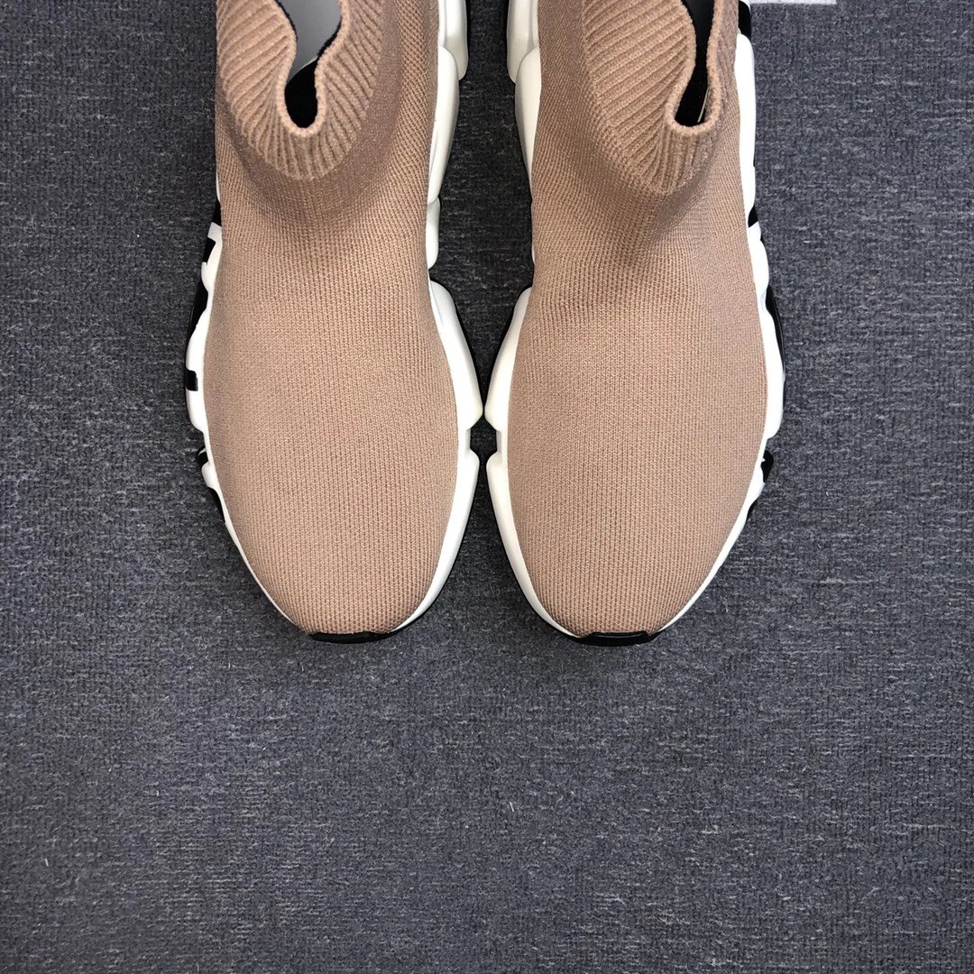 Unisex Knit Sock Sneakers TPU Sole Speed Style in Camel - Gallery Image 7 - Detailed View