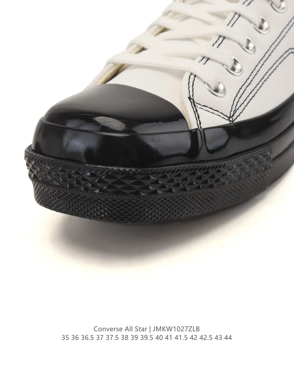 Vintage Leather Low Top Sneakers Ebony Ivory - Gallery Image 7 - Detailed View