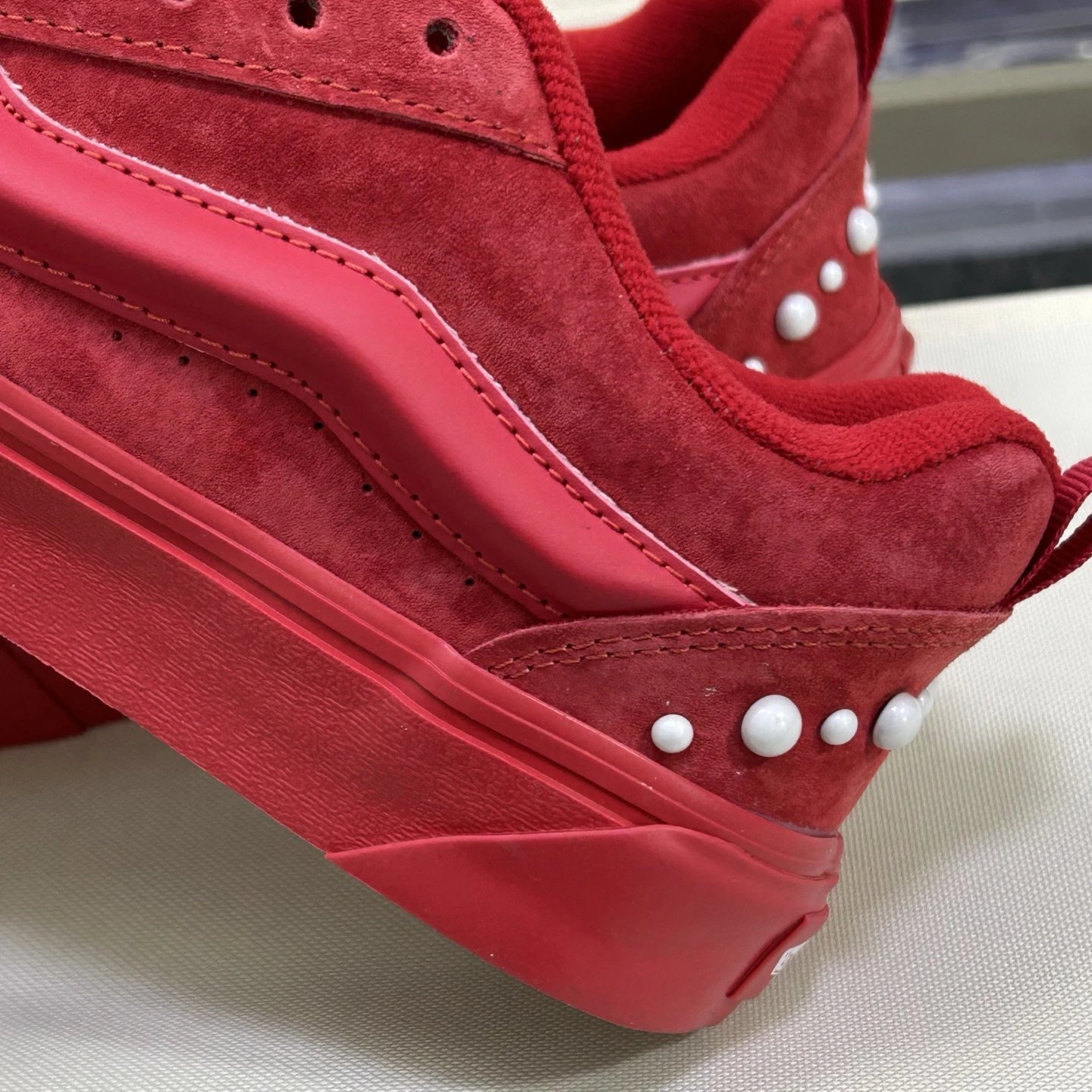 Suede Low Top Skate Shoes Crimson Pearl - Gallery Image 5 - Detailed View