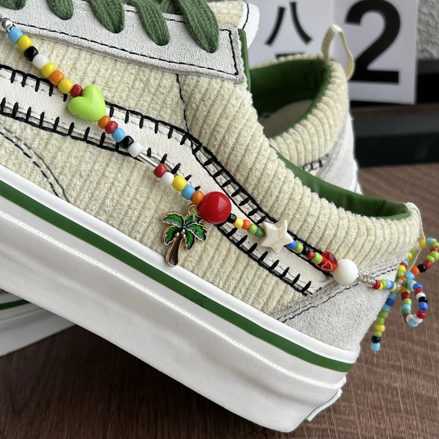 Vans Old Skool Crystal Sole Beige Green - Gallery Image 5 - Detailed View