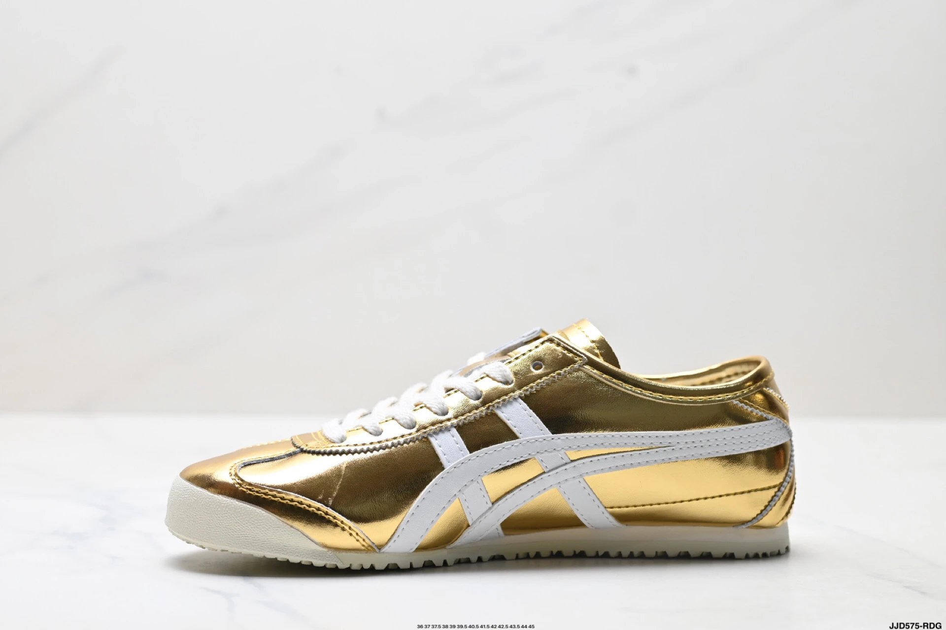 Onitsuka Tiger NIPPON MADE Mexico 66 Deluxe Sneakers Gold White - Gallery Image 3 - Detailed View