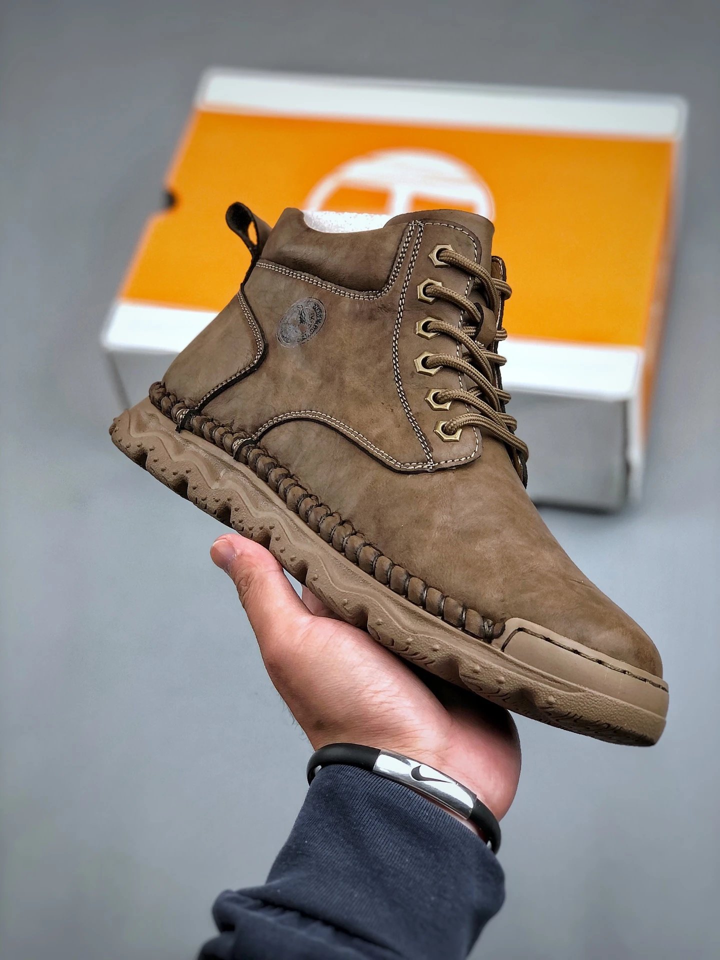 Premium Leather Waterproof Boots Ochre Brown - Related Product - Cnfans