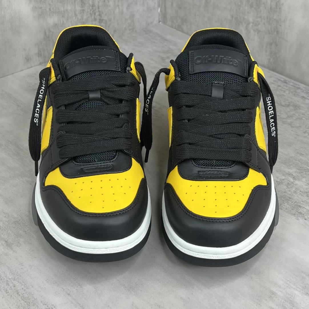 Retro Low Top Leather Sneakers Casual Canary Yellow - Gallery Image 4 - Detailed View