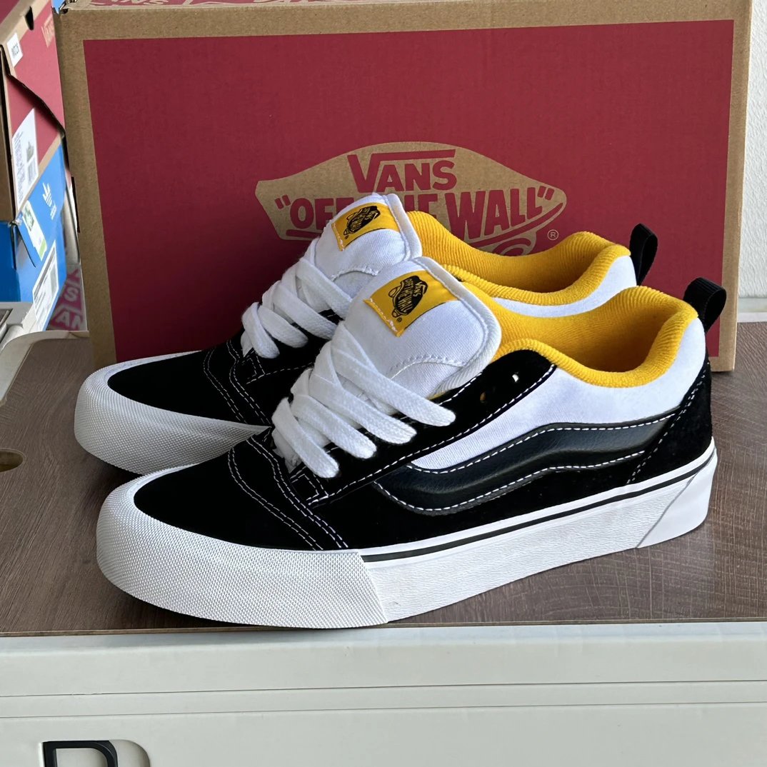 Knu Skool Low Top Skate Shoes Amber Yellow - Gallery Image 1 - Detailed View