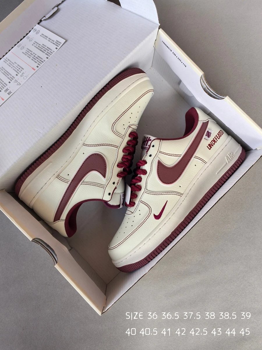 Rope Series Leather Air Force 1 Low Ivory Maroon - Gallery Image 9 - Detailed View
