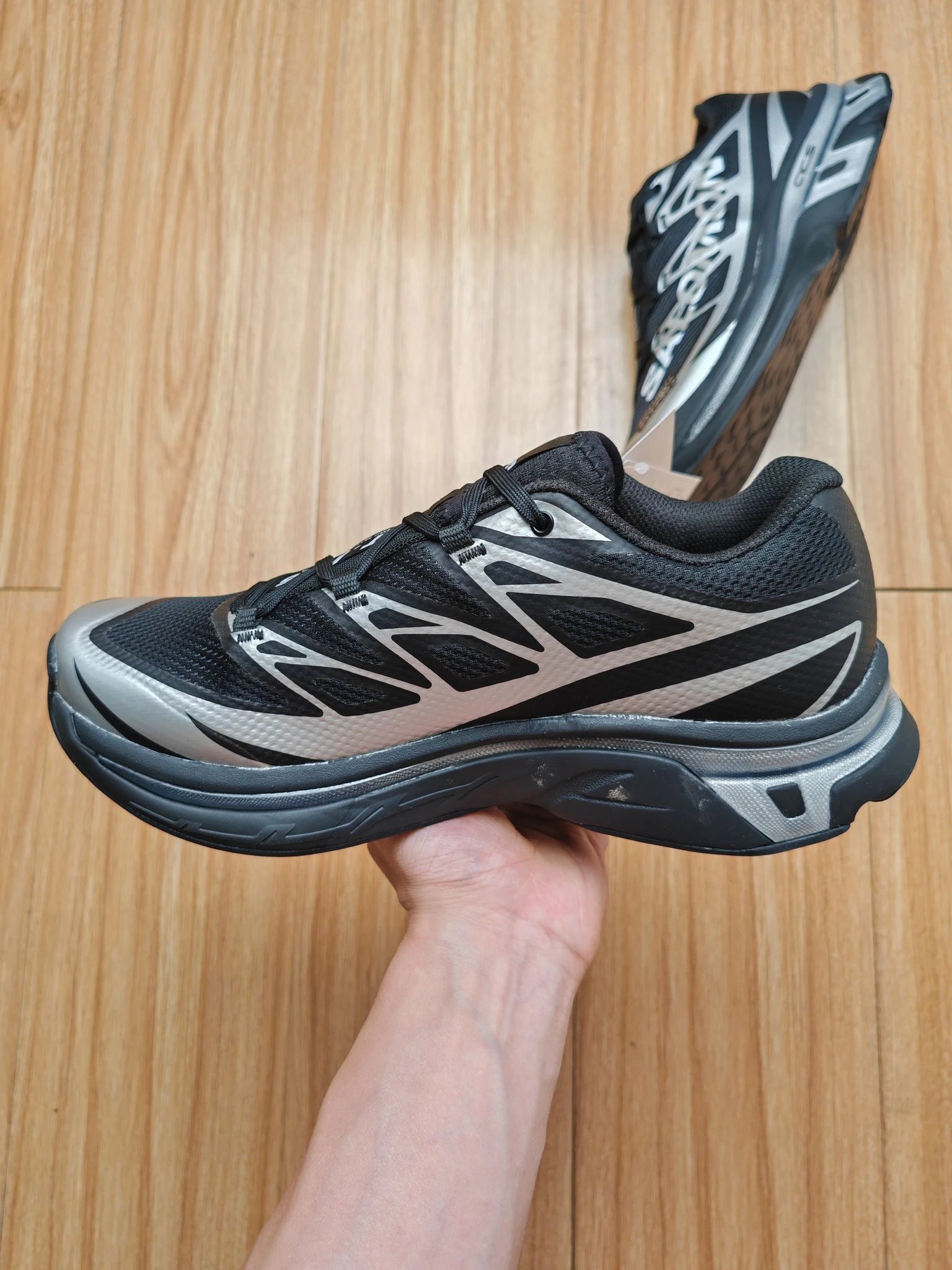 MM6 x Salomon Sctur 2 Sneakers Black Silver - Gallery Image 3 - Detailed View