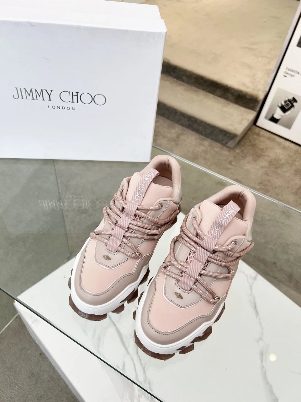 Jimmy Choo Diamond X II M Sneakers Pink - Gallery Image 2 - Detailed View