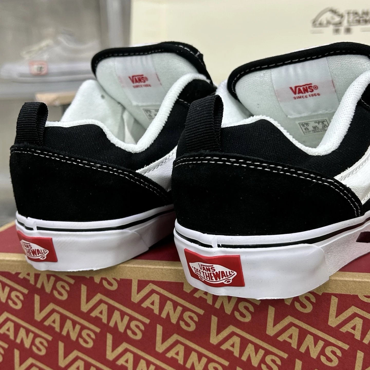 Knu Skool Low Top Skate Sneakers Ebony White - Gallery Image 6 - Detailed View