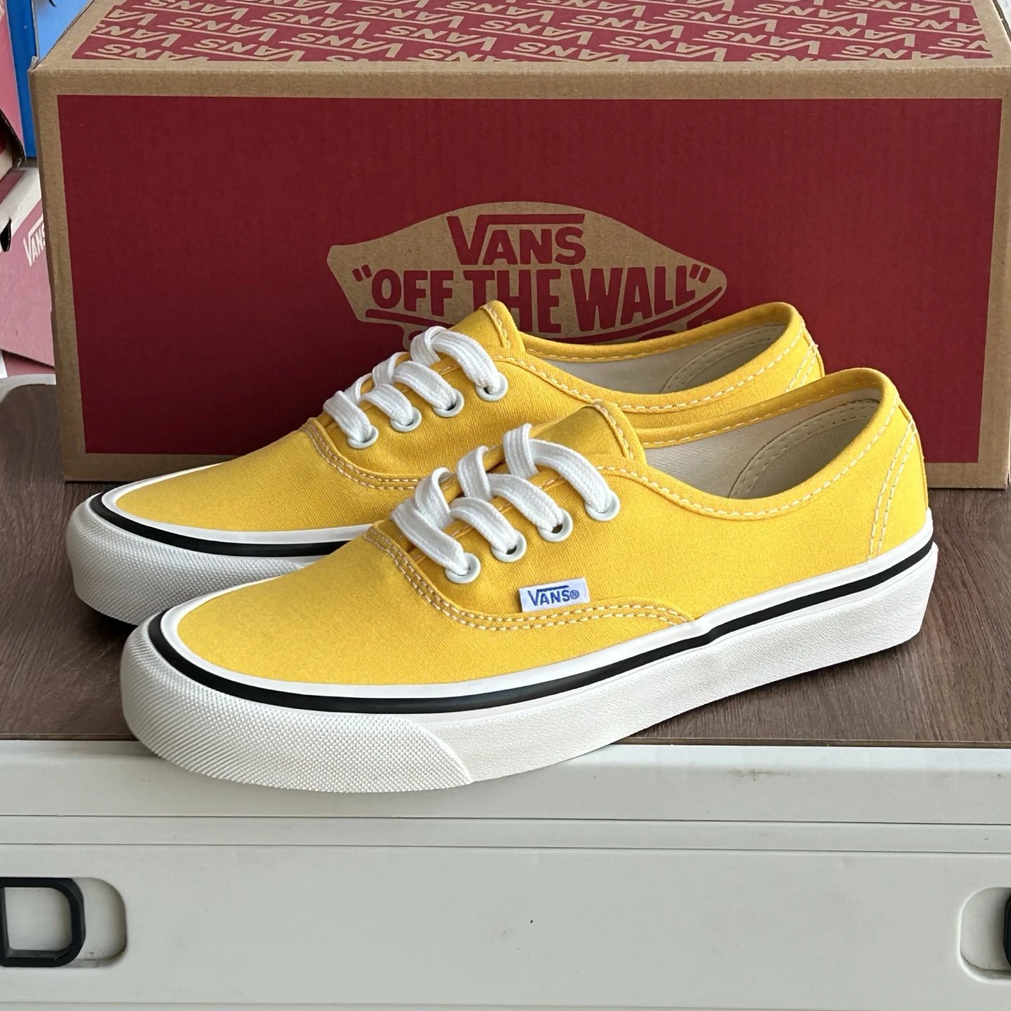 Authentic Canvas Low Skate Shoes Goldenrod - Gallery Image 2 - Detailed View