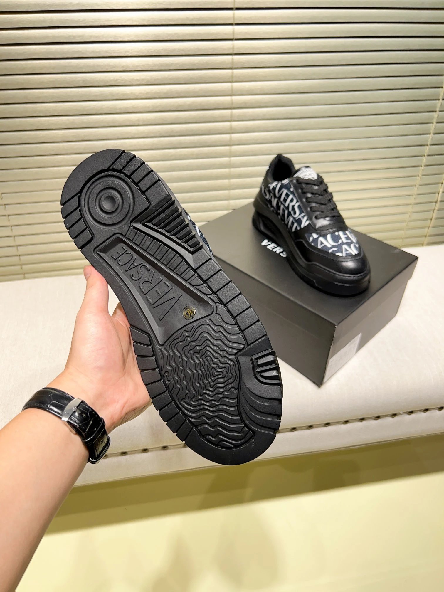 Grace Labyrinth Knit Sneakers Onyx Black - Gallery Image 9 - Detailed View