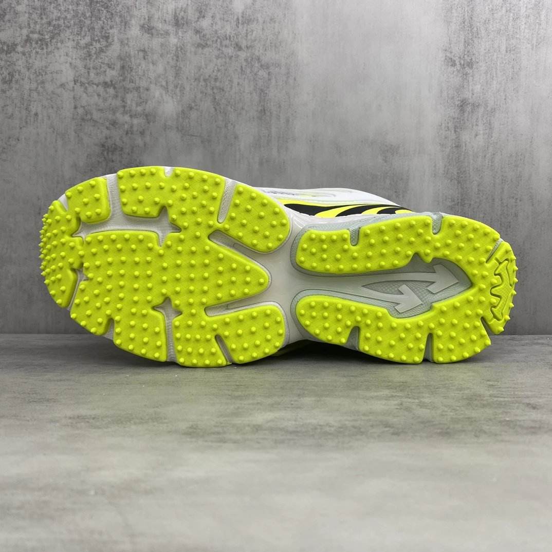 Mesh Leather Running Sneakers with EVA Sole Neon Yellow - Gallery Image 8 - Detailed View
