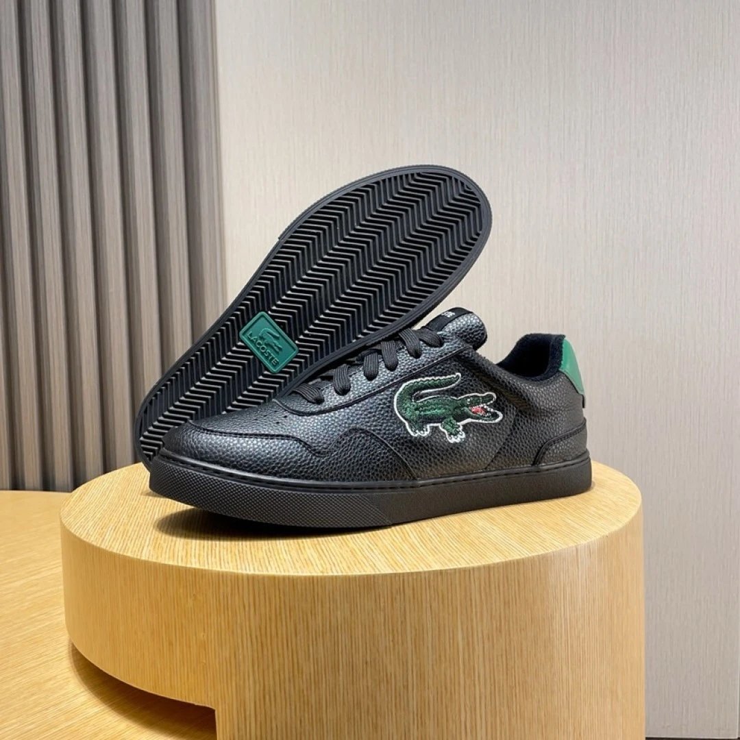 Lacoste Leather Sneakers Black - Gallery Image 8 - Detailed View