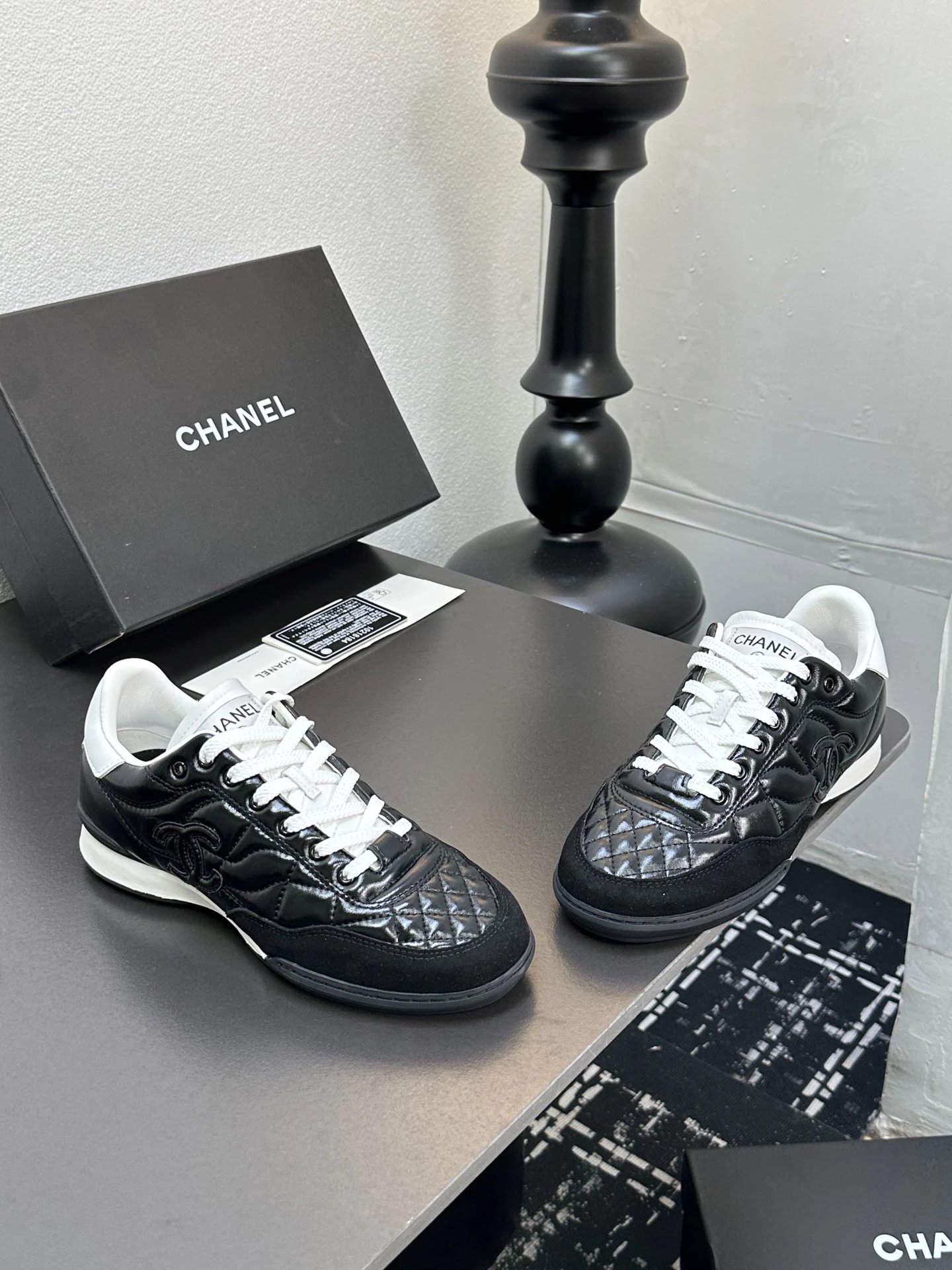 Chanel Quilted Sneakers Black - Gallery Image 6 - Detailed View